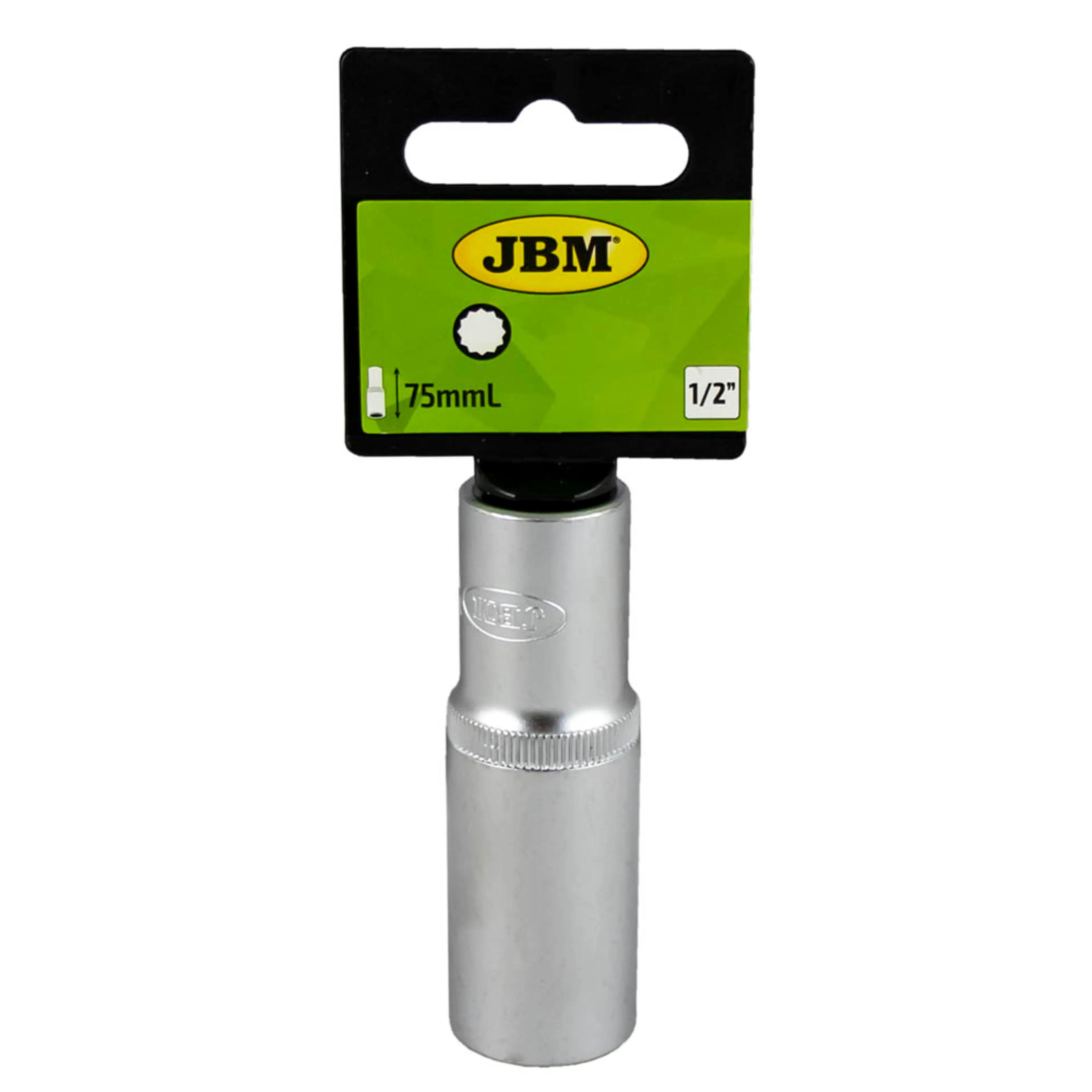 JBM VASO DE 75MM LARGO, 19MM 12 CANTOS 1/2"