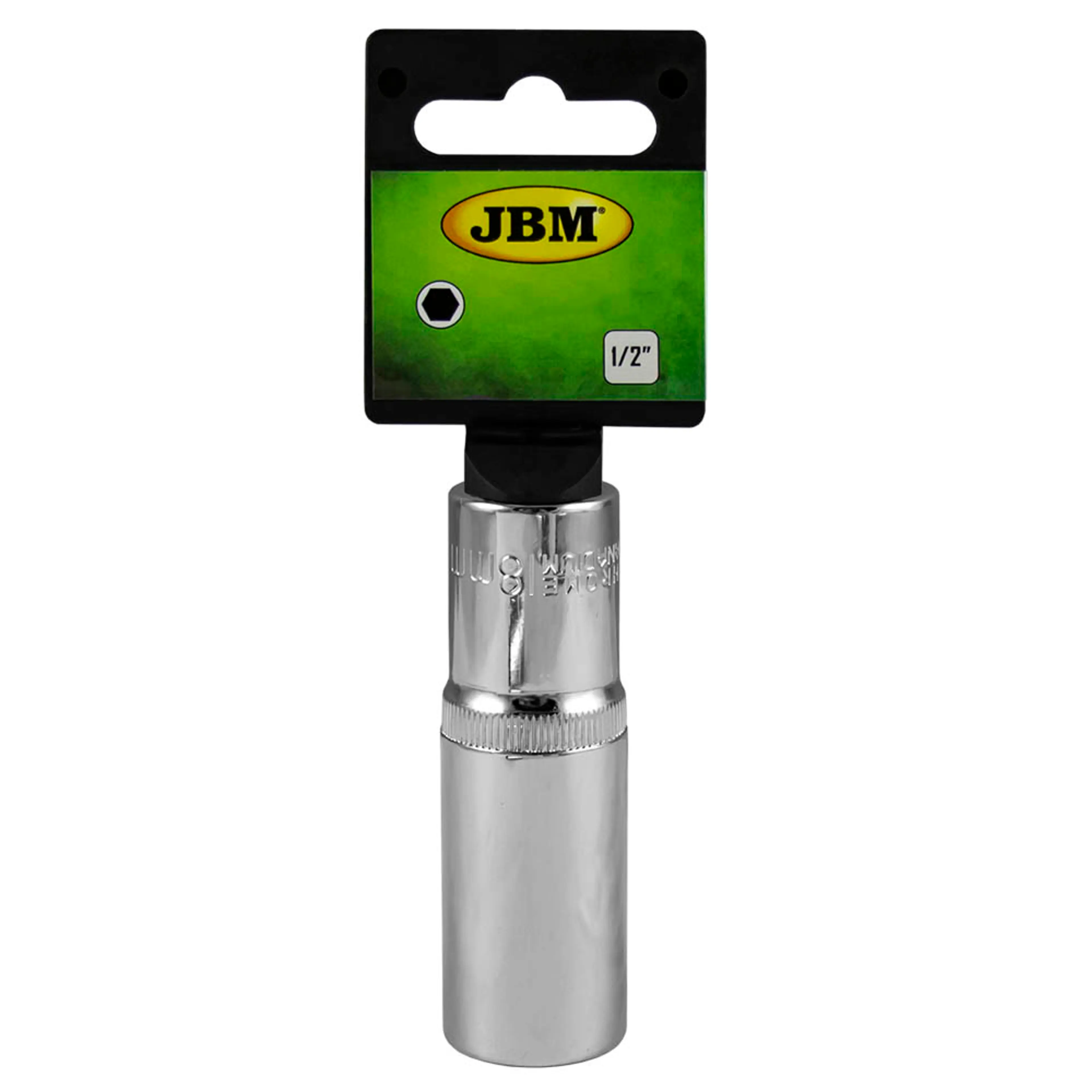 JBM VASO DE 75MM LARGO, 17MM HEXAGONAL 1/2" CROMADO