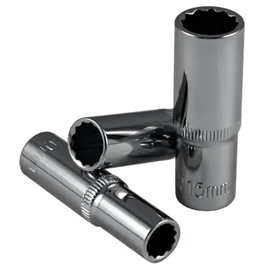 JBM VASO 12 CANTOS DE 65MM LARGO, 3/8" DE 14MM - CROMADO