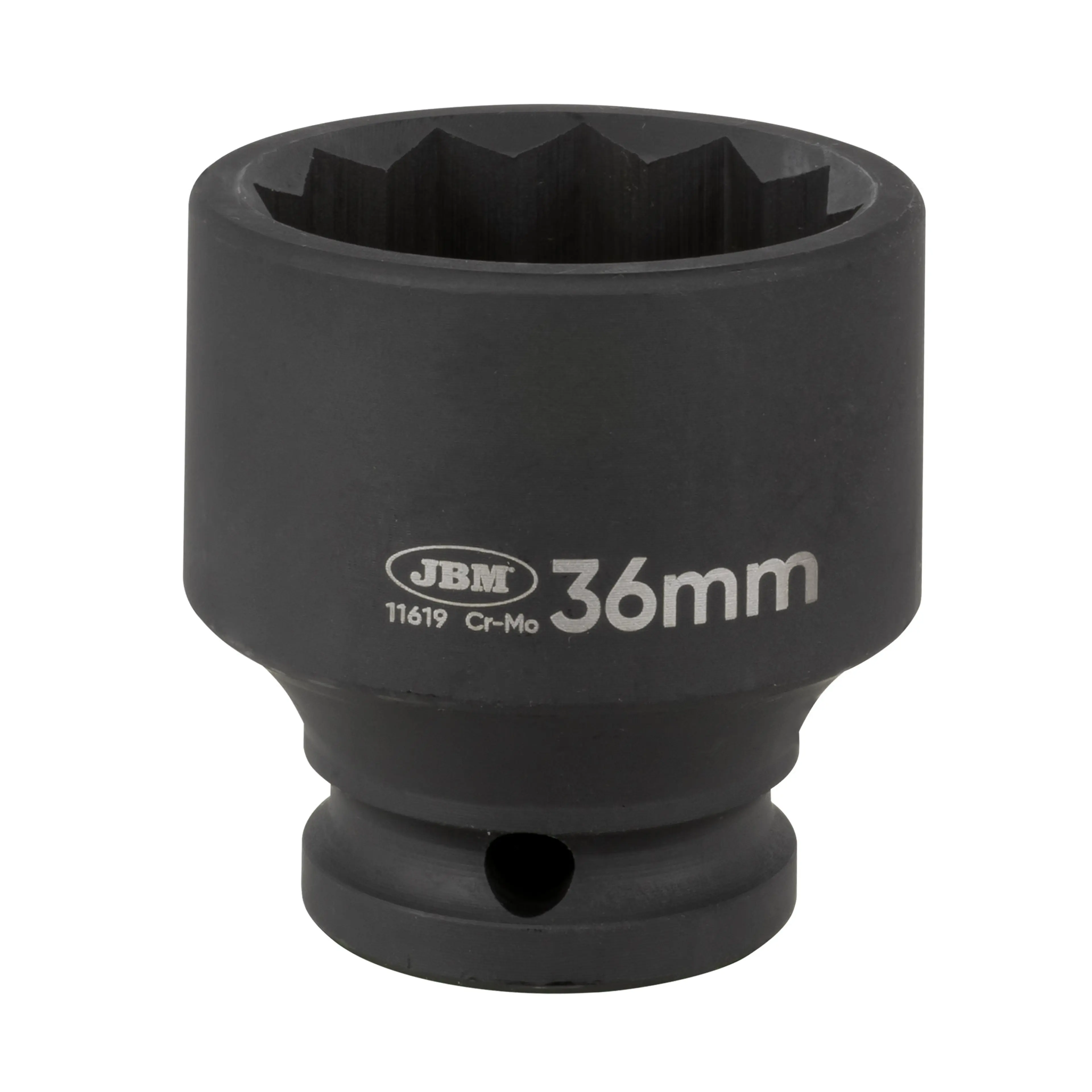 JBM VASO DE IMPACTO CORTO DE 12 CANTOS - 1/2" 36MM