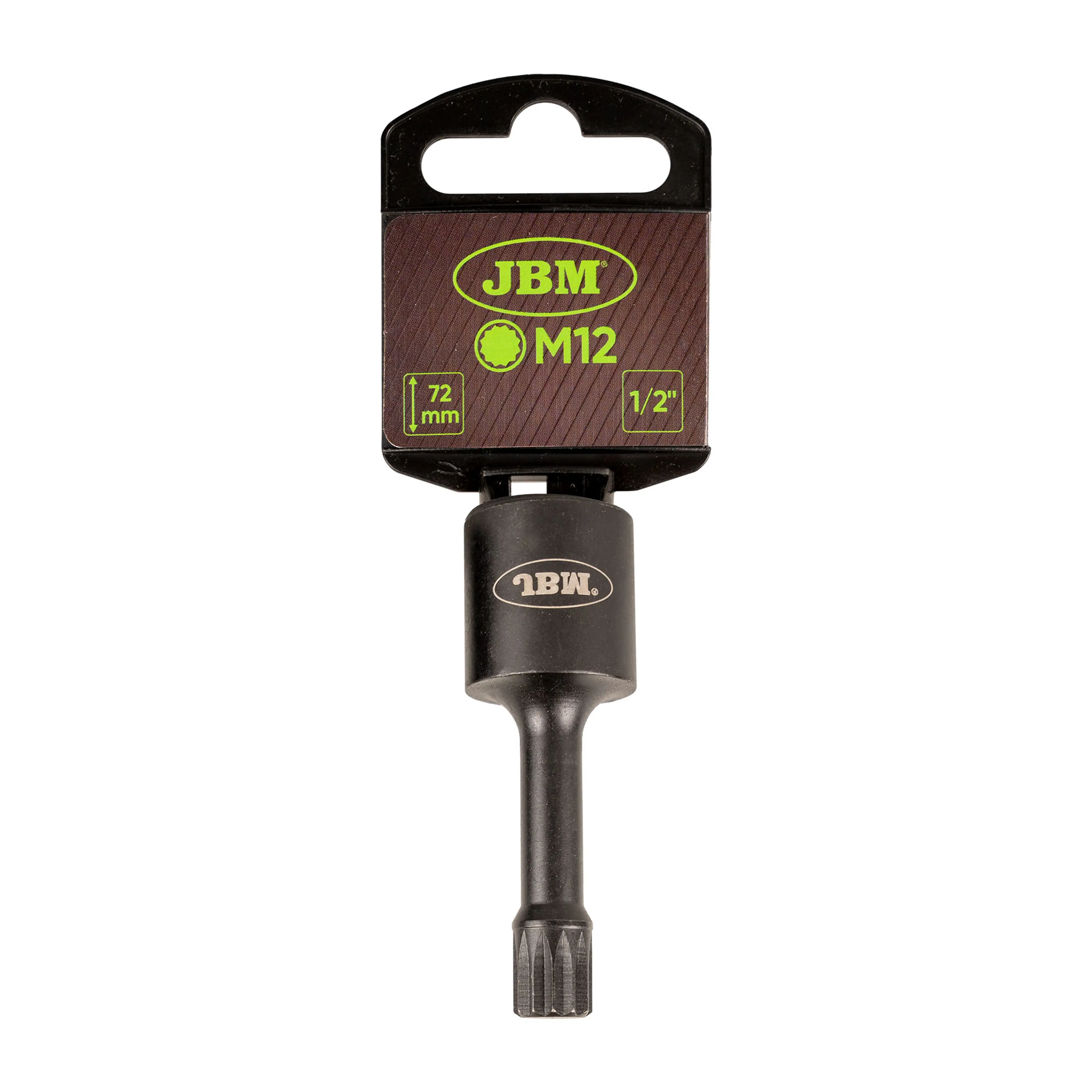 JBM 1/2" VASO DE IMPACTO ESPECIAL PARA TORNILLOS SPLINE (XZN) M12 (72M