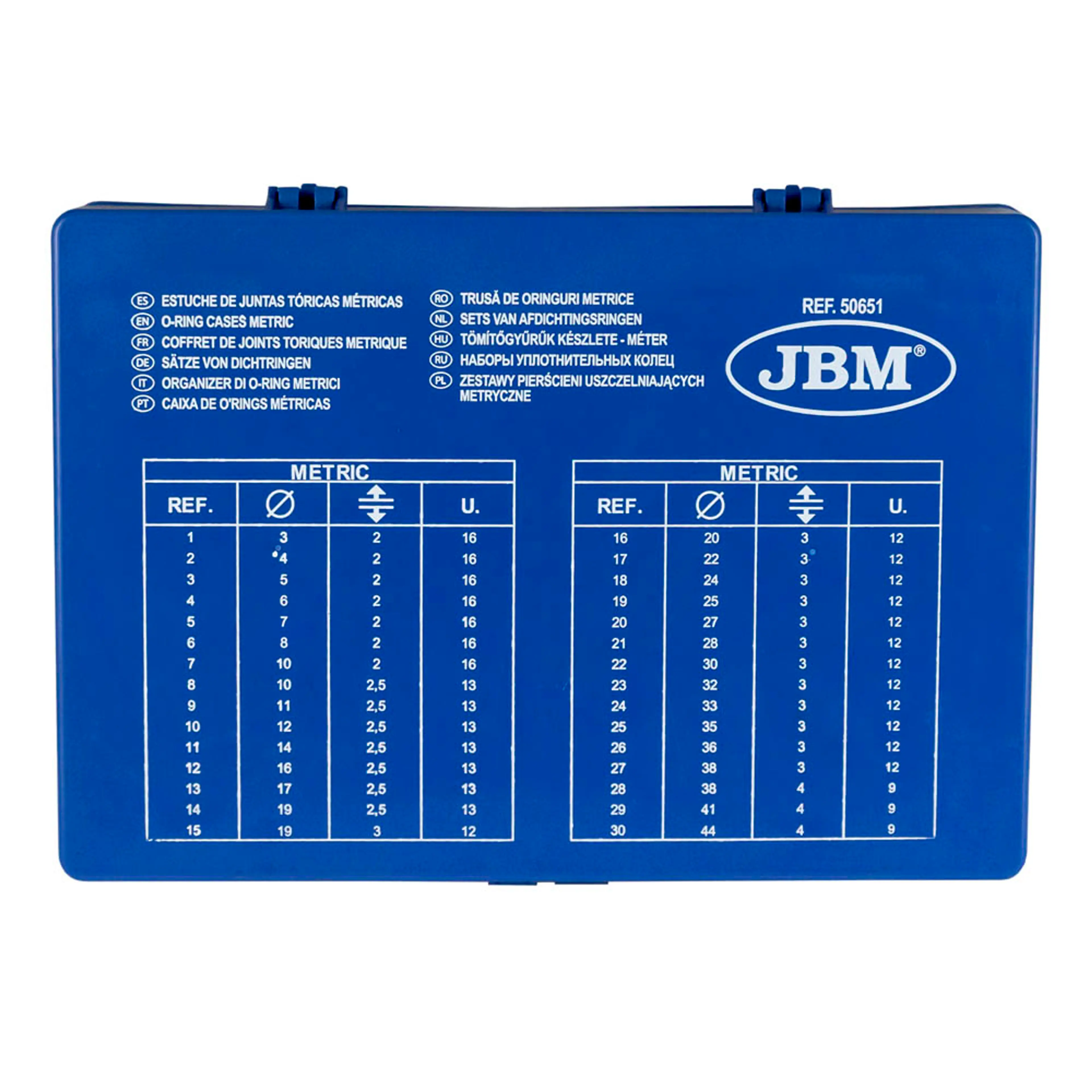 JBM ESTUCHE DE JUNTAS TÓRICAS - MÉTRICAS 386PCS