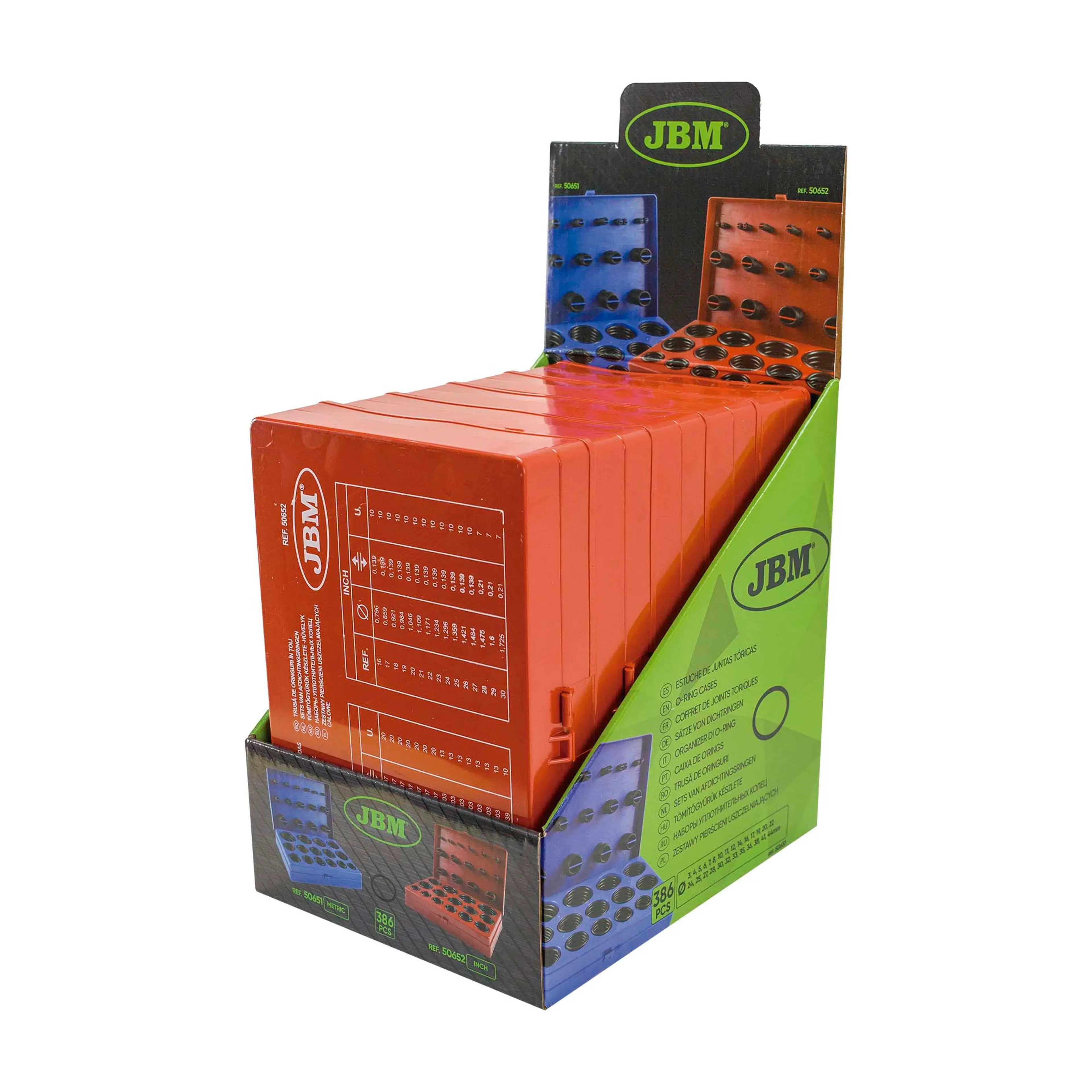 JBM ESTUCHE DE JUNTAS TÓRICAS - PULGADAS 382PCS