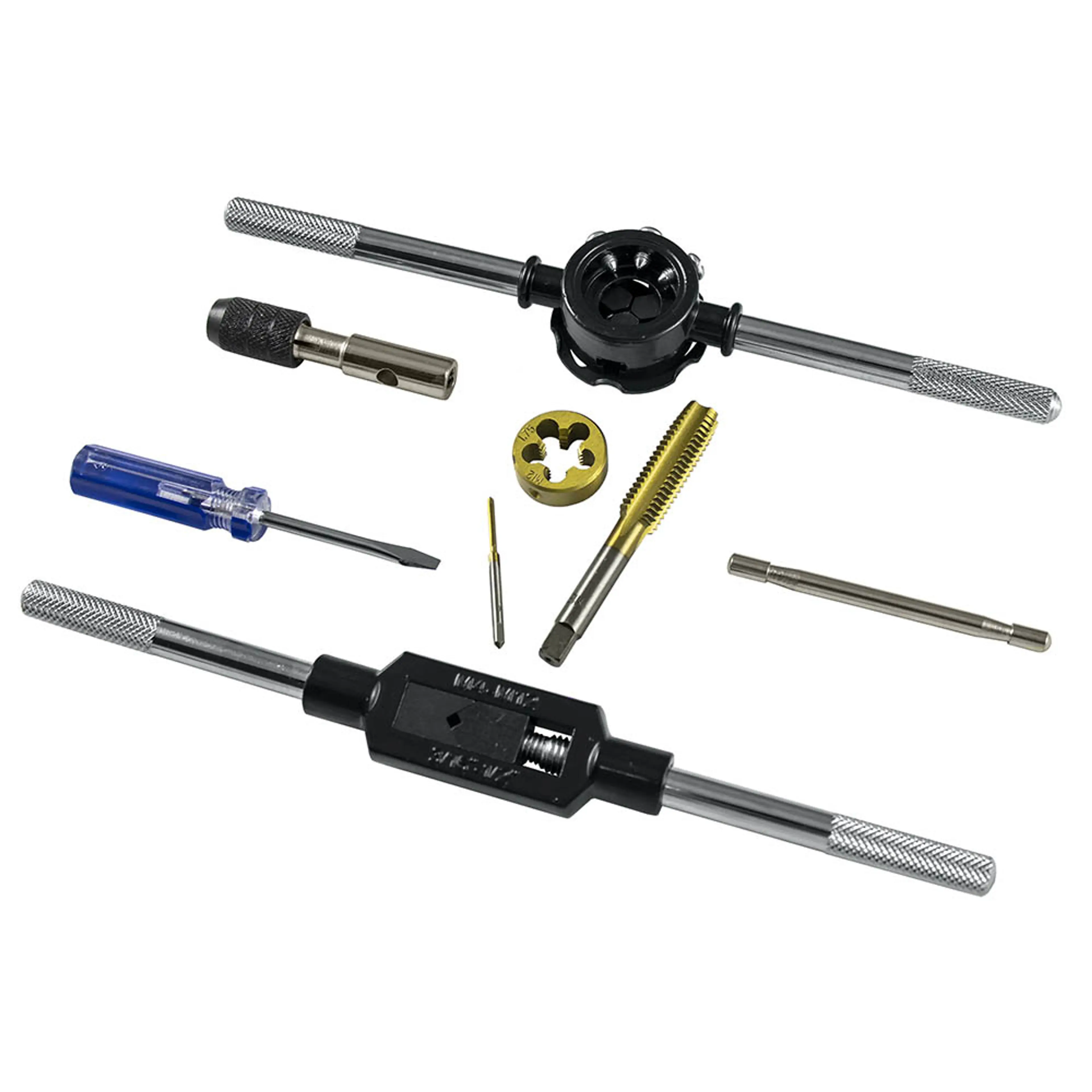 JBM ESTUCHE MÉTRICO CON 58 PIEZAS DE MACHOS Y TERRAJAS RECUBIERTAS DE 