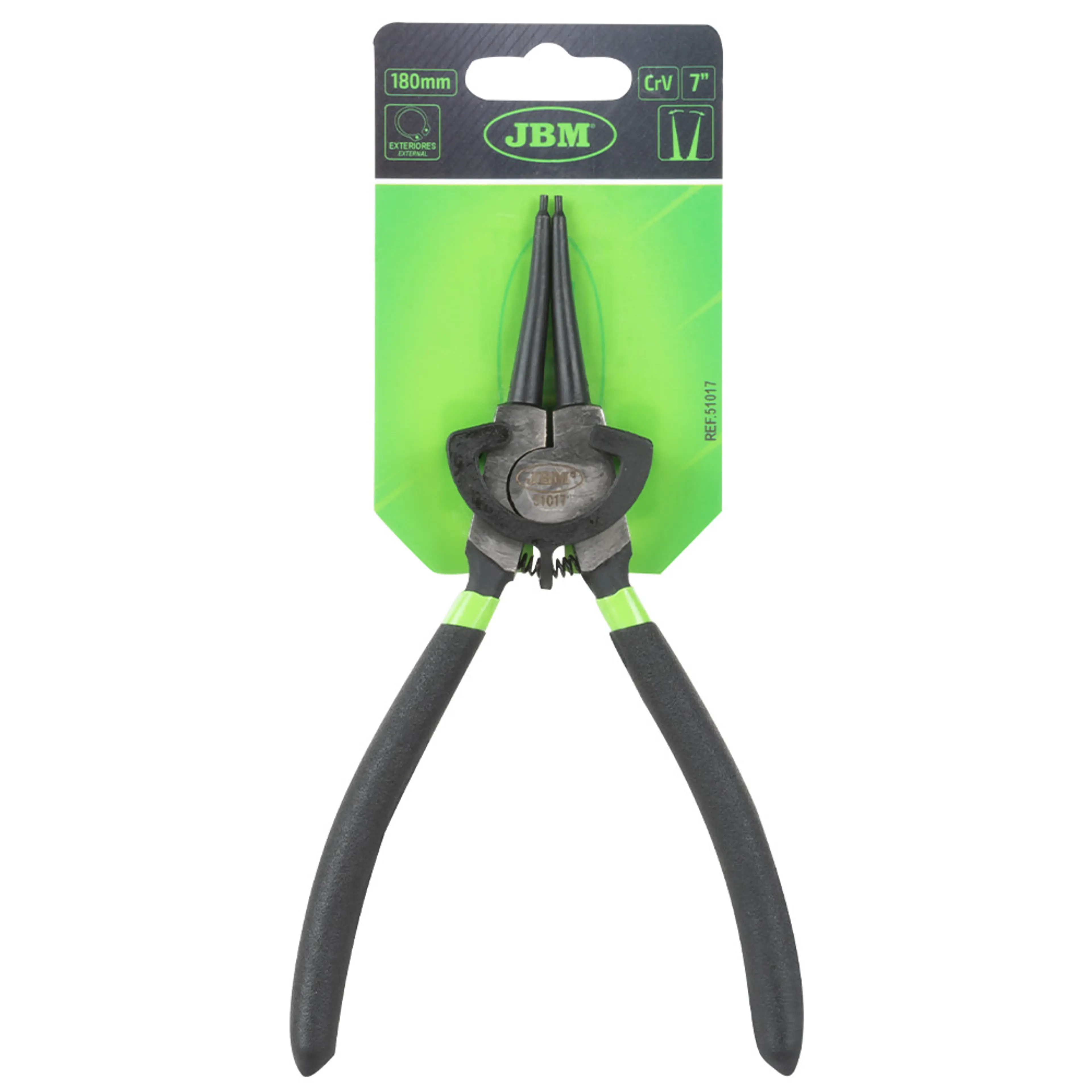 JBM ALICATE SEEGER PARA EXTERIORES CON BOCA RECTA 7" (180MM)