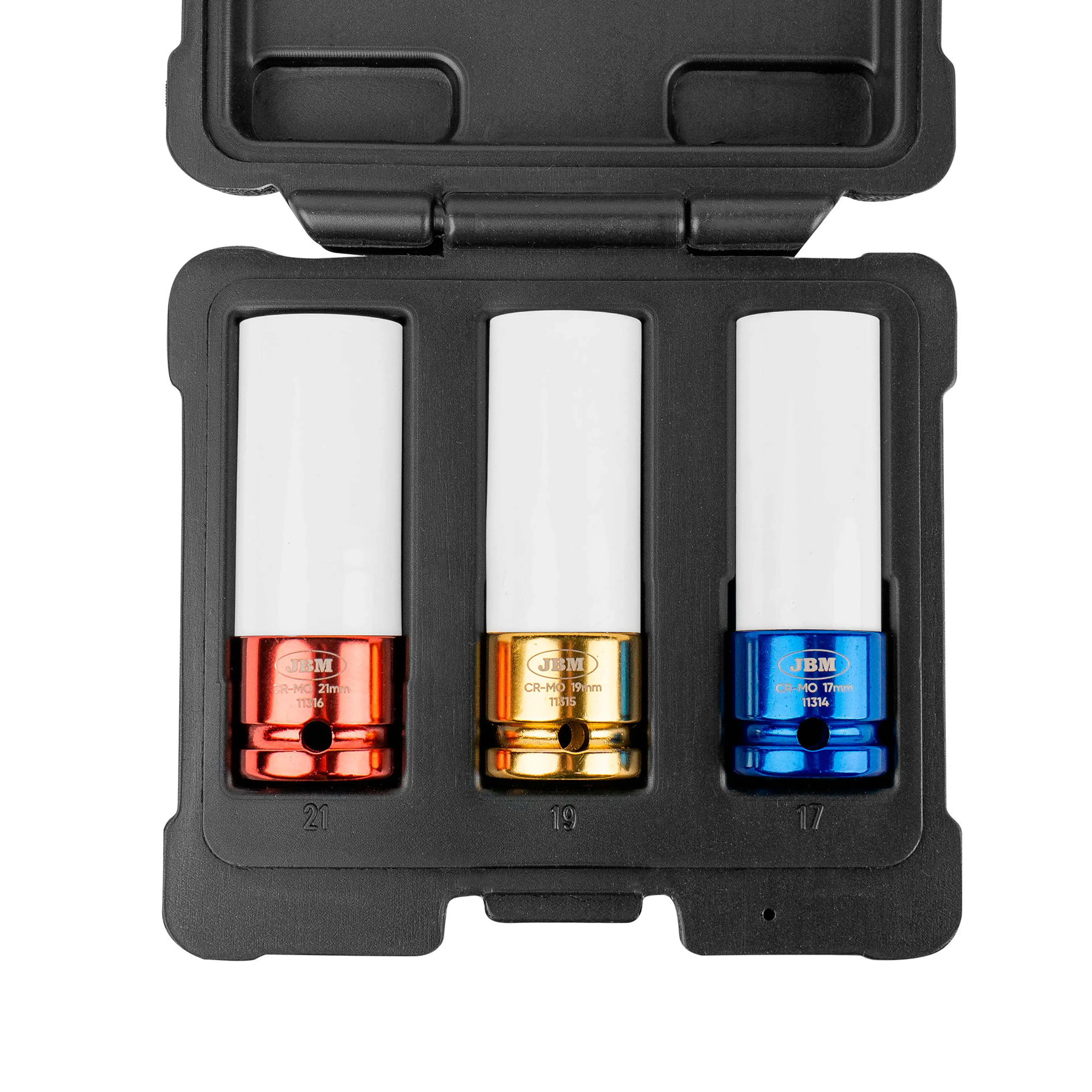 JBM SET DE 3 VASOS DE IMPACTO DE 1/2" ESPECIAL EXTRACCIÓN RUEDAS