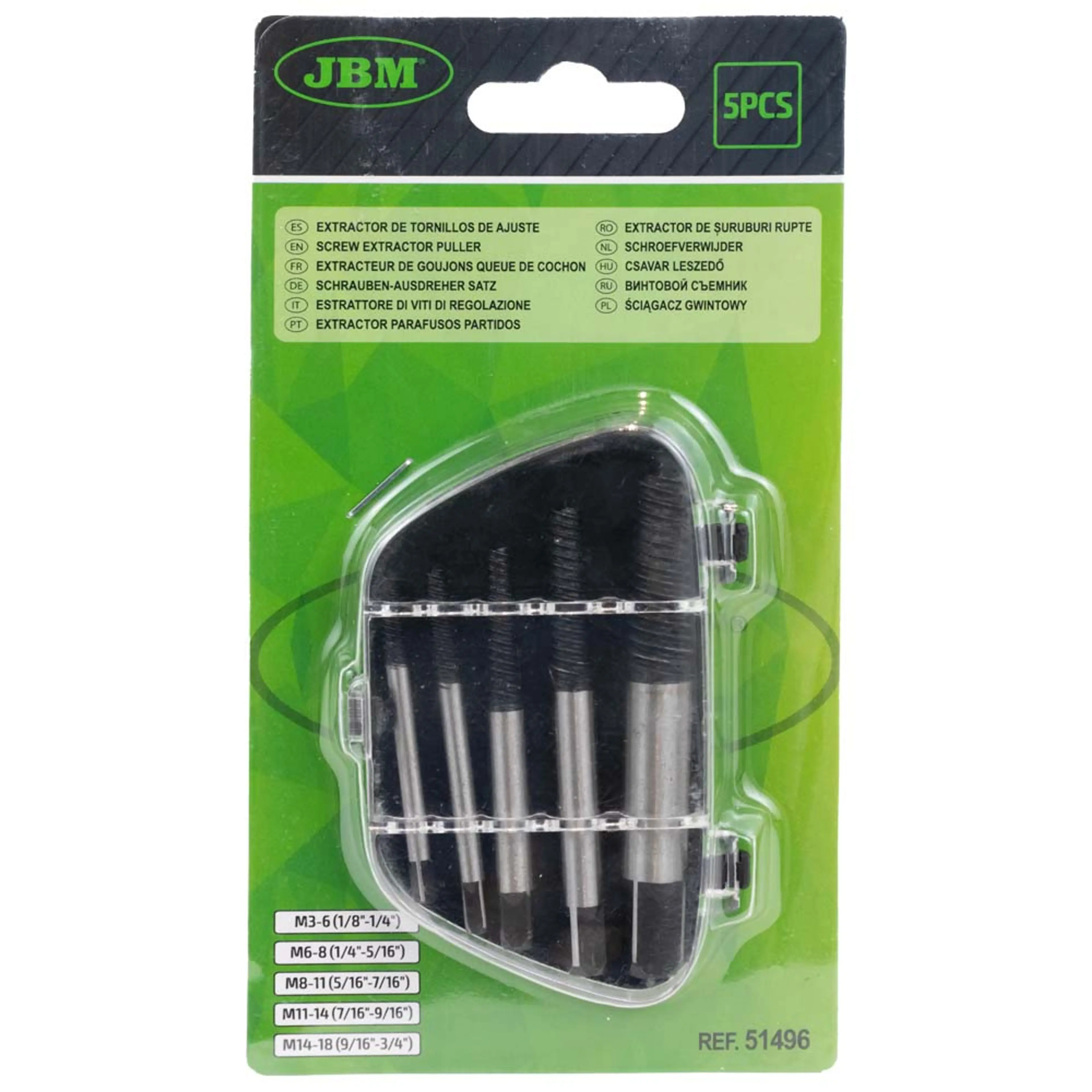 JBM SET DE EXTRACTORES DE TORNILLOS ROTOS