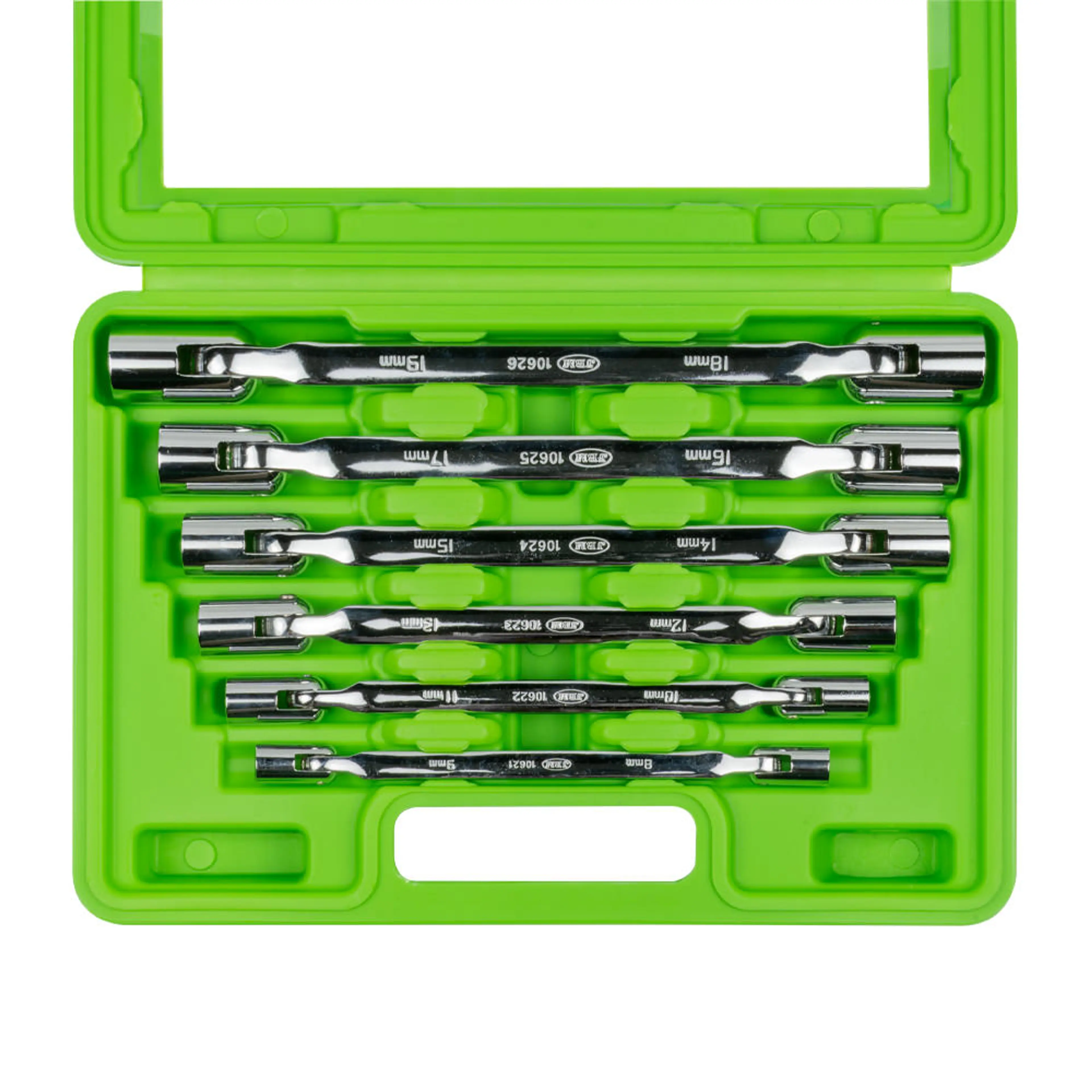 JBM ESTUCHE CON 6 LLAVES DE VASO ARTICULADAS DE 12 CANTOS