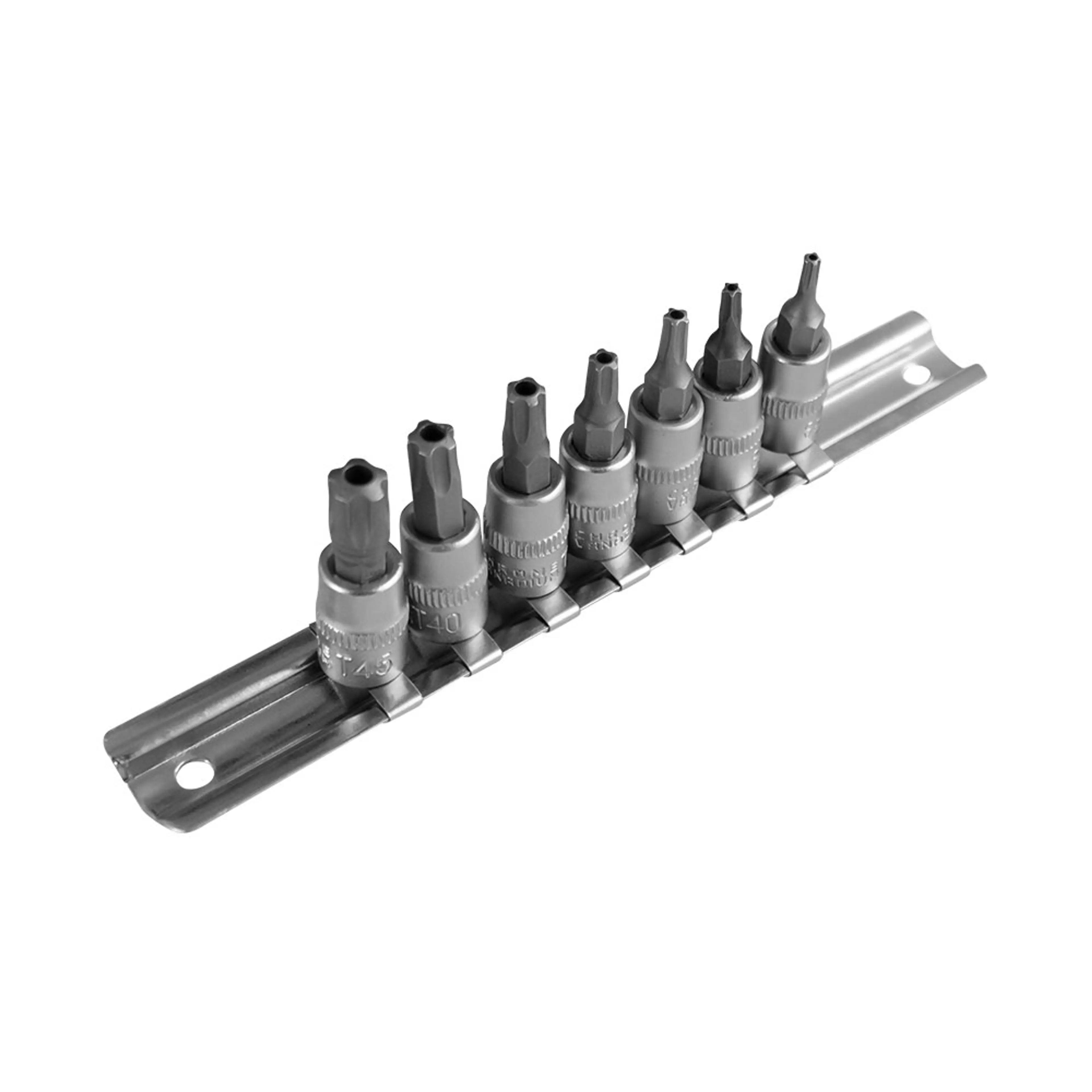 JBM JUEGO DE 7 PUNTAS TS DE 5 DIENTES INVIOLABLE CON VASO DE 1/4"