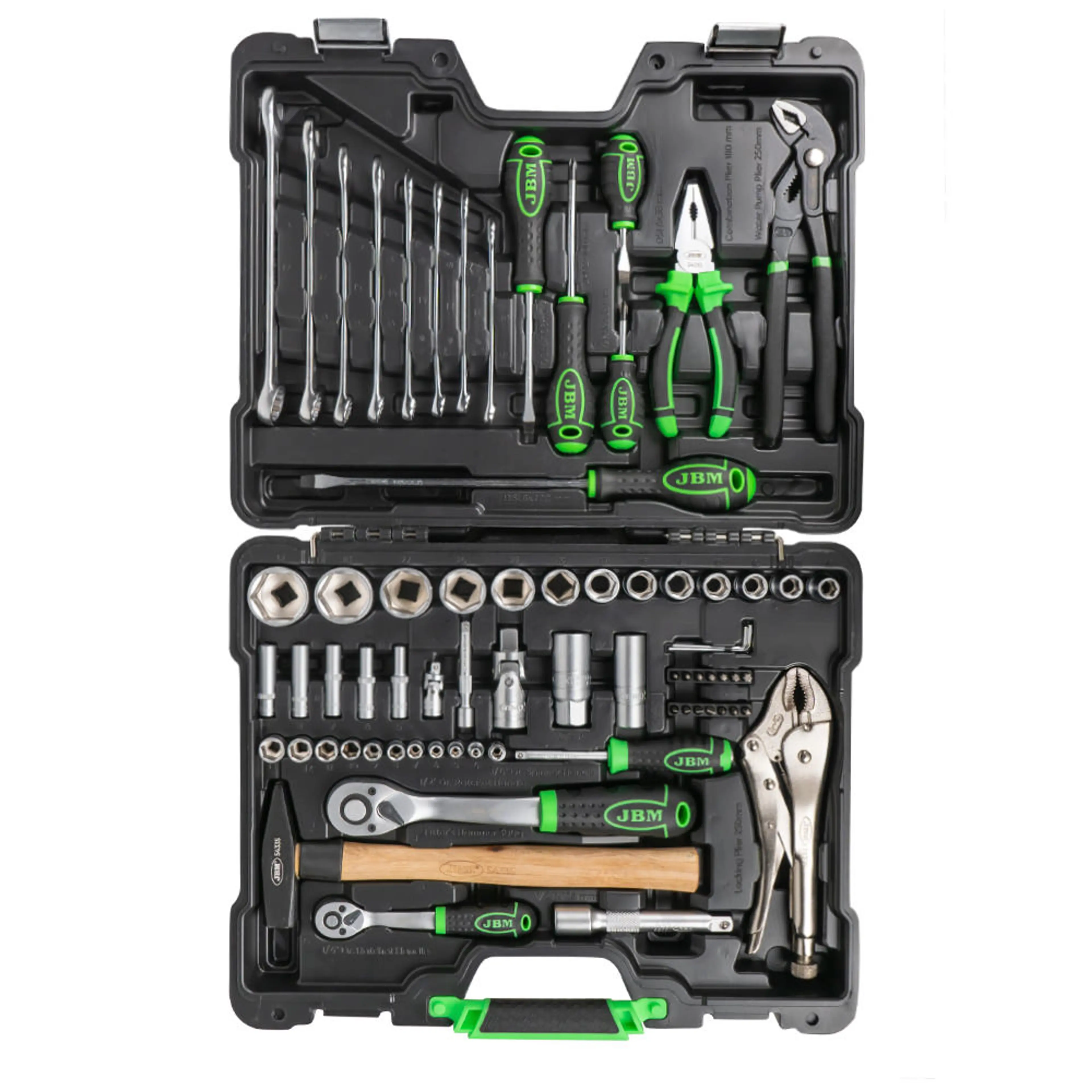 JBM MALETÍN DE HERRAMIENTAS DE 72 PIEZAS CON VASOS HEXAGONALES DE 1/4 
