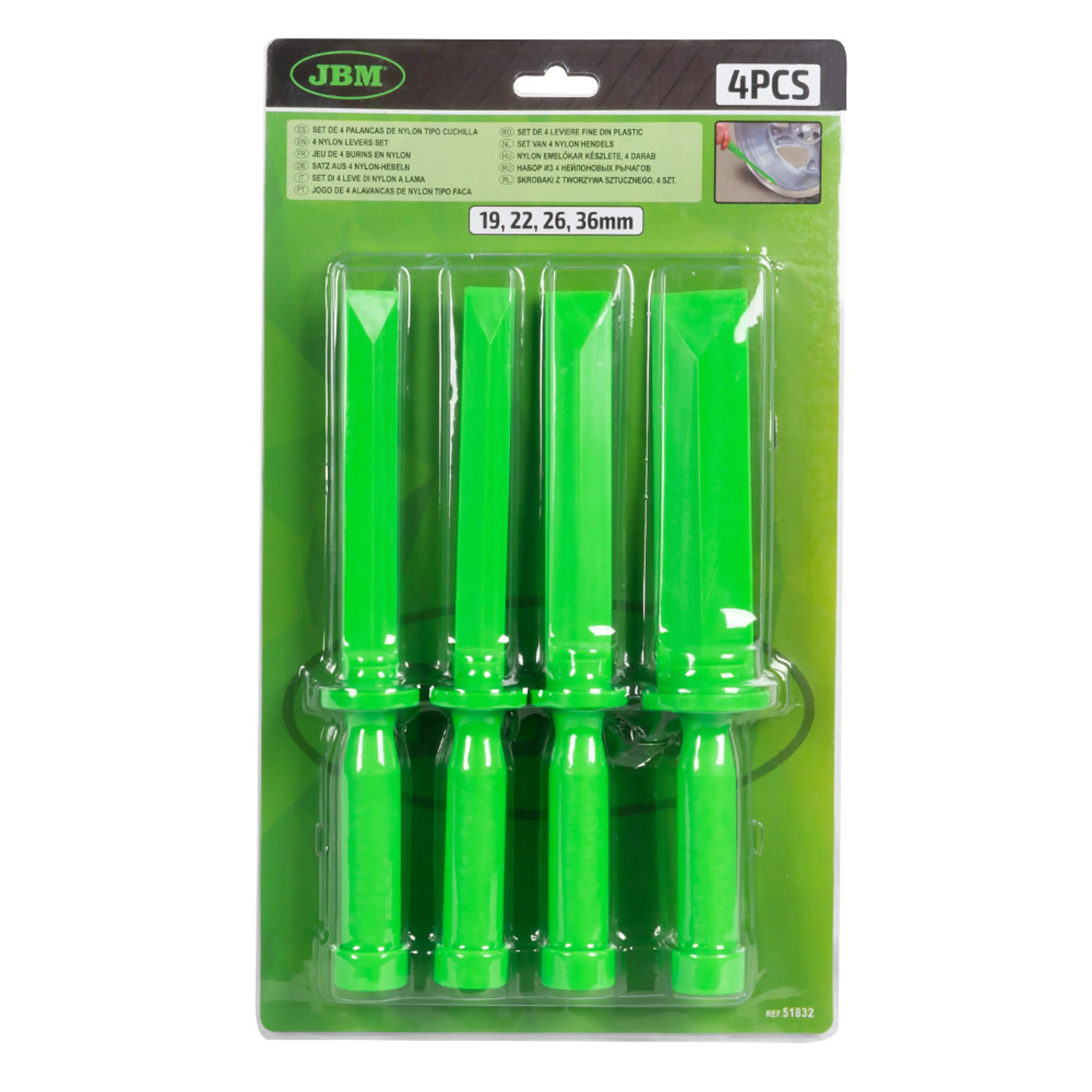 JBM SET DE 4 PALANCAS DE NYLON TIPO CUCHILLA