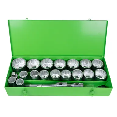 JBM ESTUCHE METÁLICO DE 21 VASOS DE 12 CANTOS DE 1" CINCADO