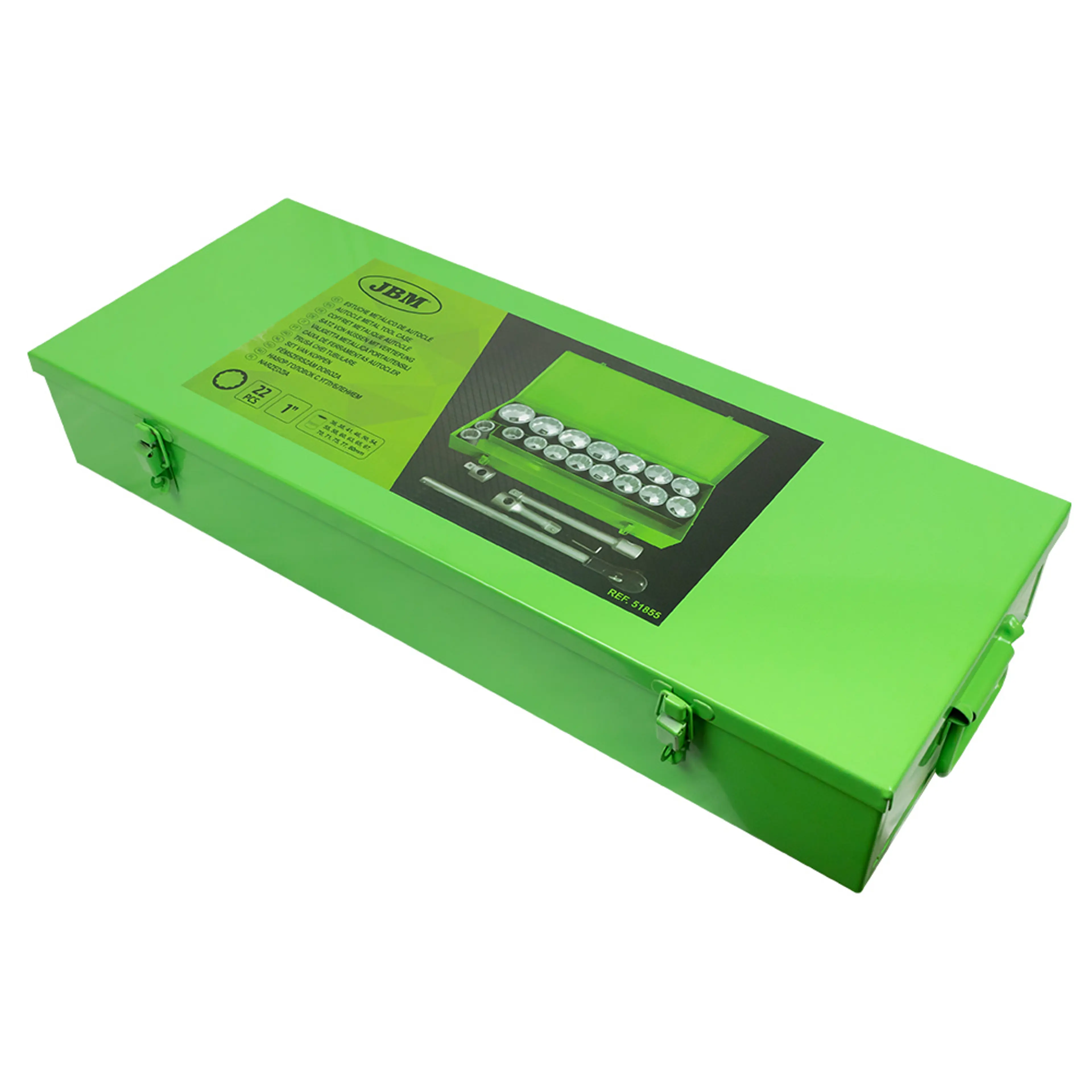 JBM ESTUCHE METÁLICO DE 21 VASOS DE 12 CANTOS DE 1" CINCADO