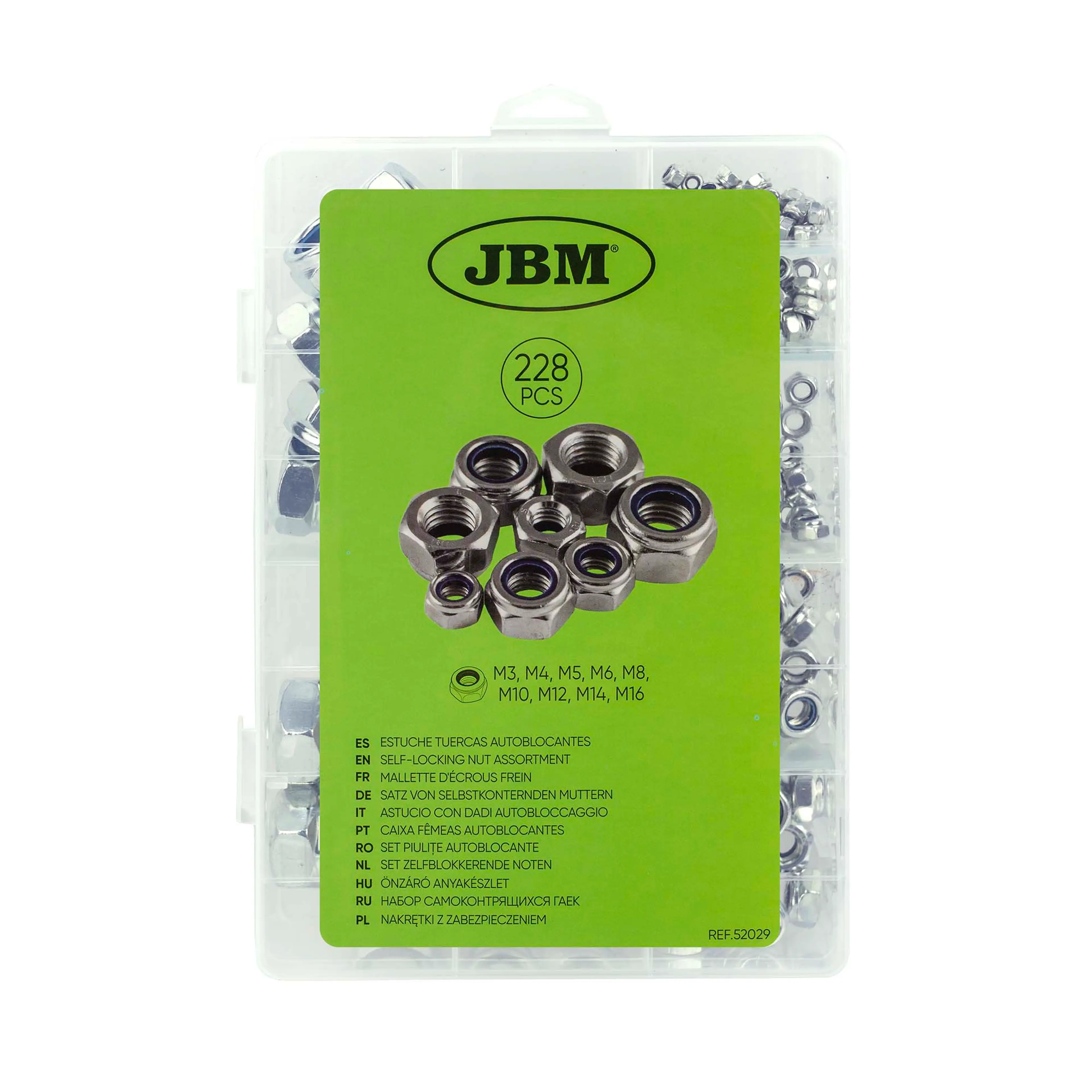 JBM ESTUCHE DE TUERCAS AUTOBLOCANTES 228PCS