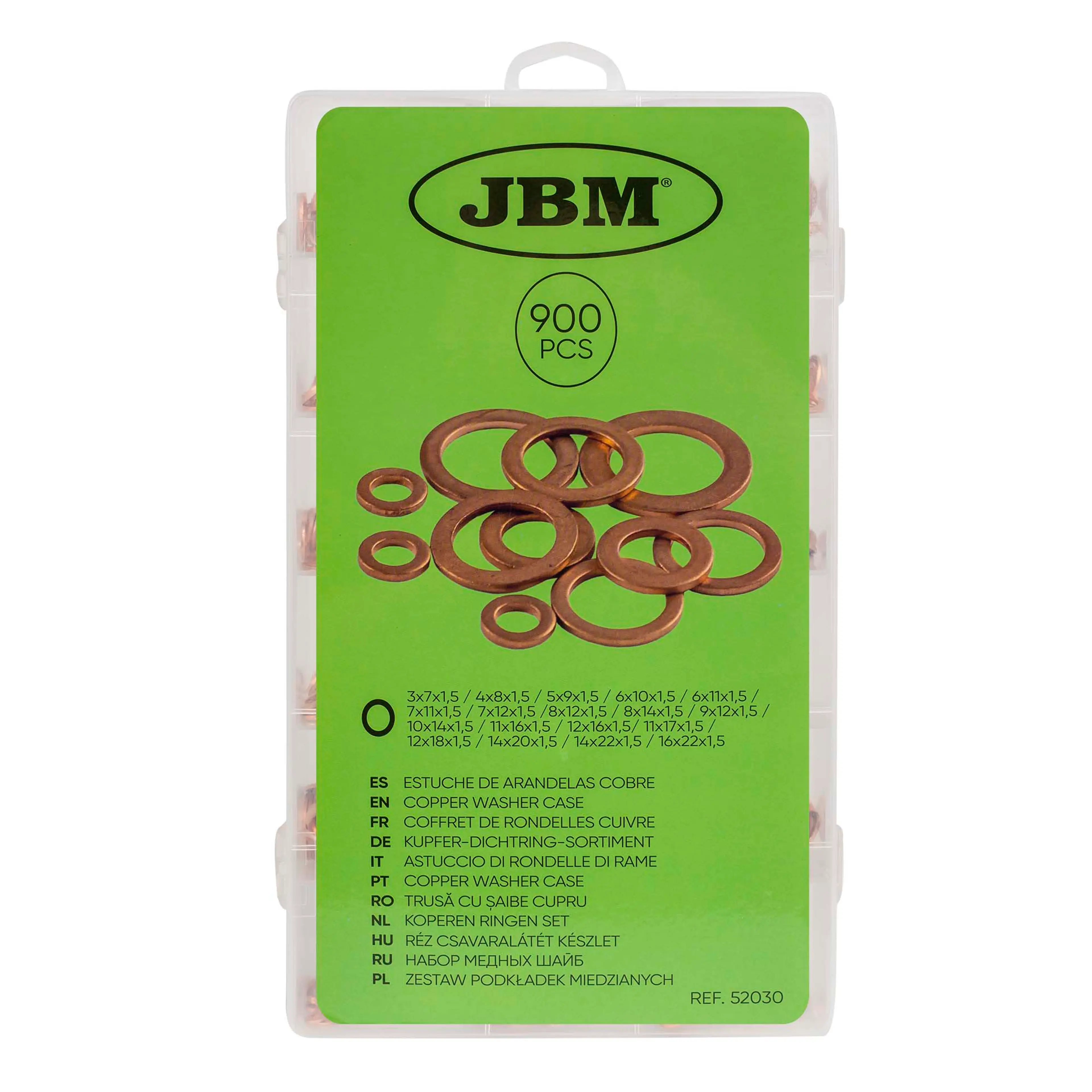 JBM ESTUCHE DE ARANDELAS DE COBRE 900PCS