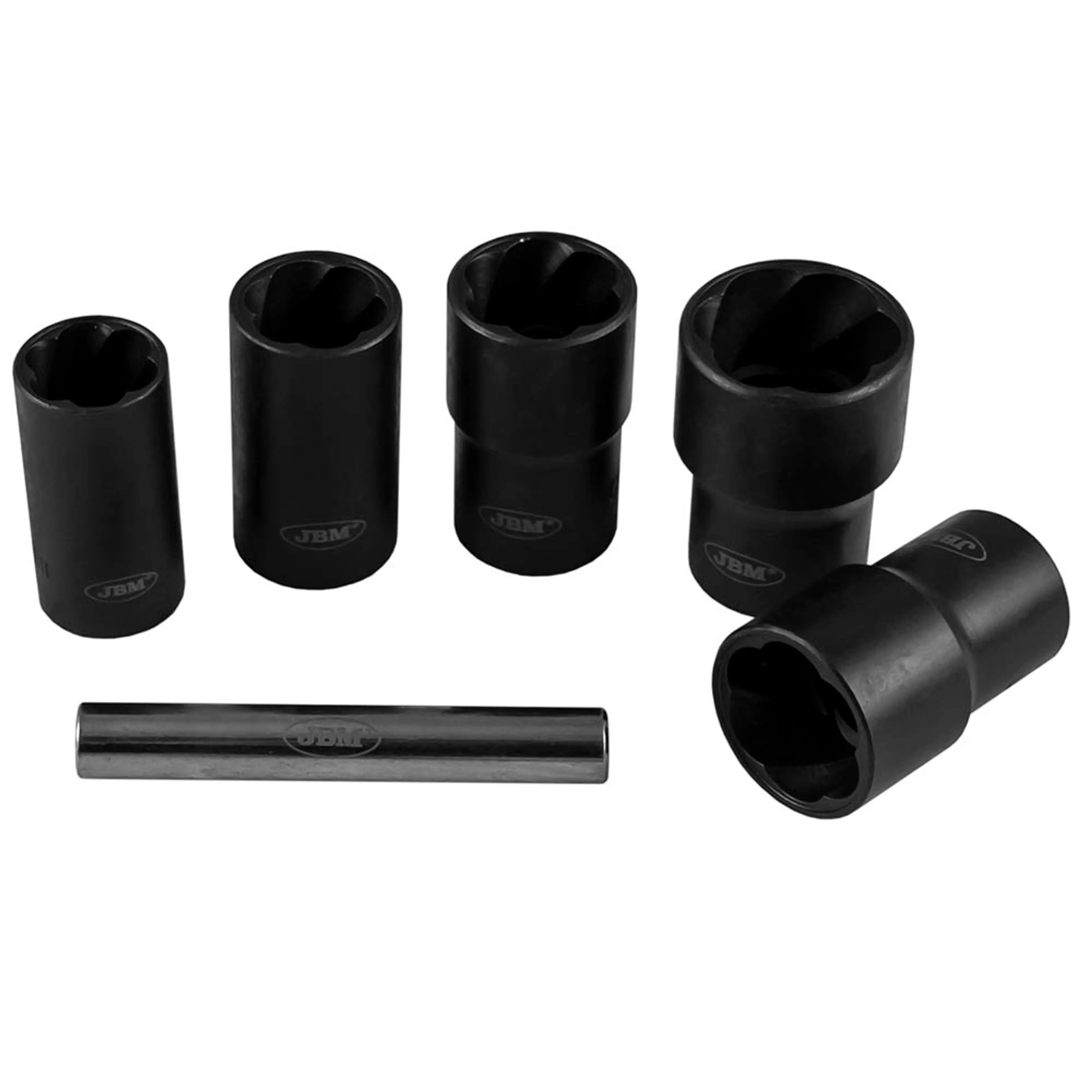 JBM SET DE VASOS TWIST DE 1/2" PARA EXTRACCIÓN DE TUERCAS/TORNILLOS DE