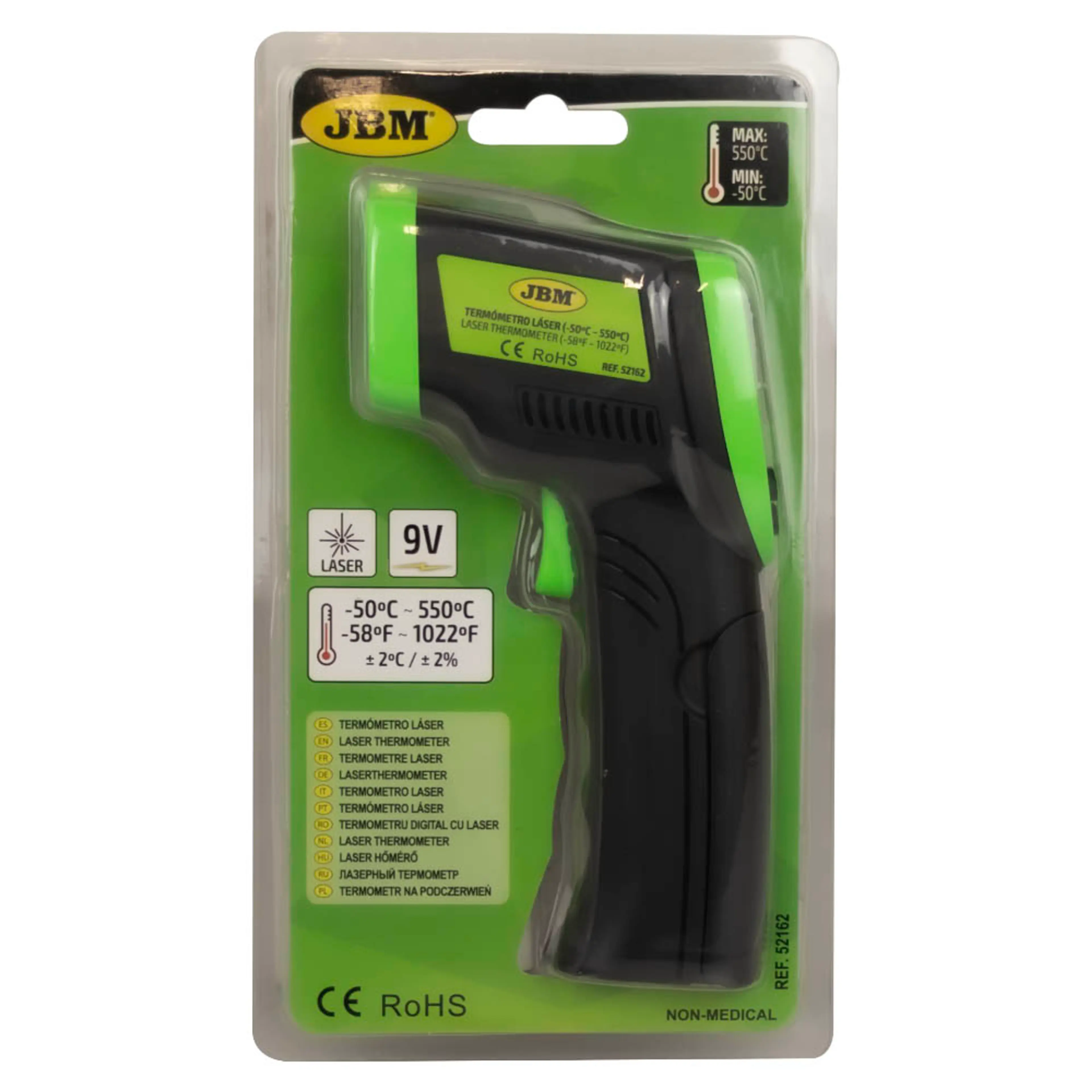 JBM TERMÓMETRO LÁSER -50° A 550°C