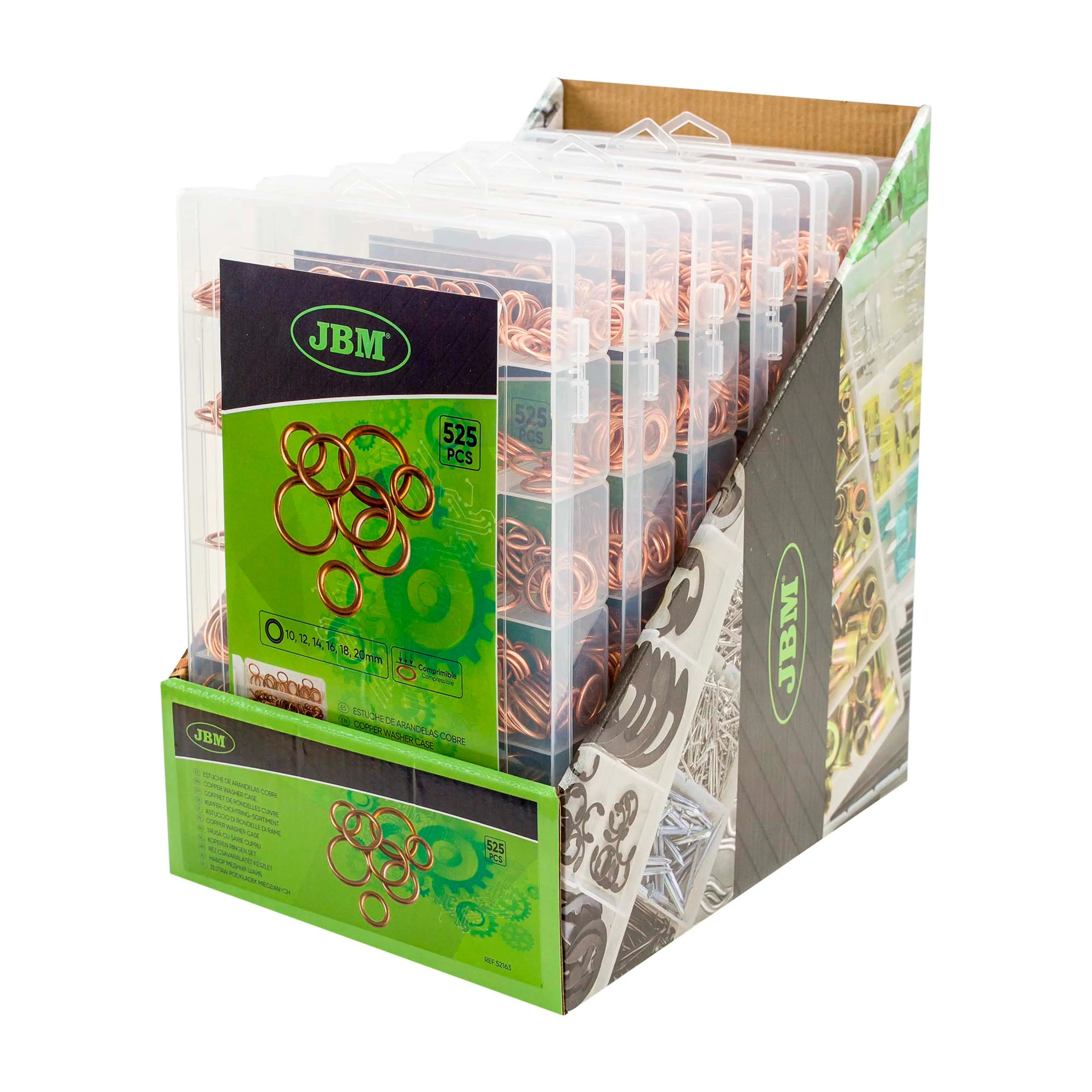 JBM ESTUCHE DE ARANDELAS DE COBRE PARA TAPÓN DE CÁRTER 525PCS