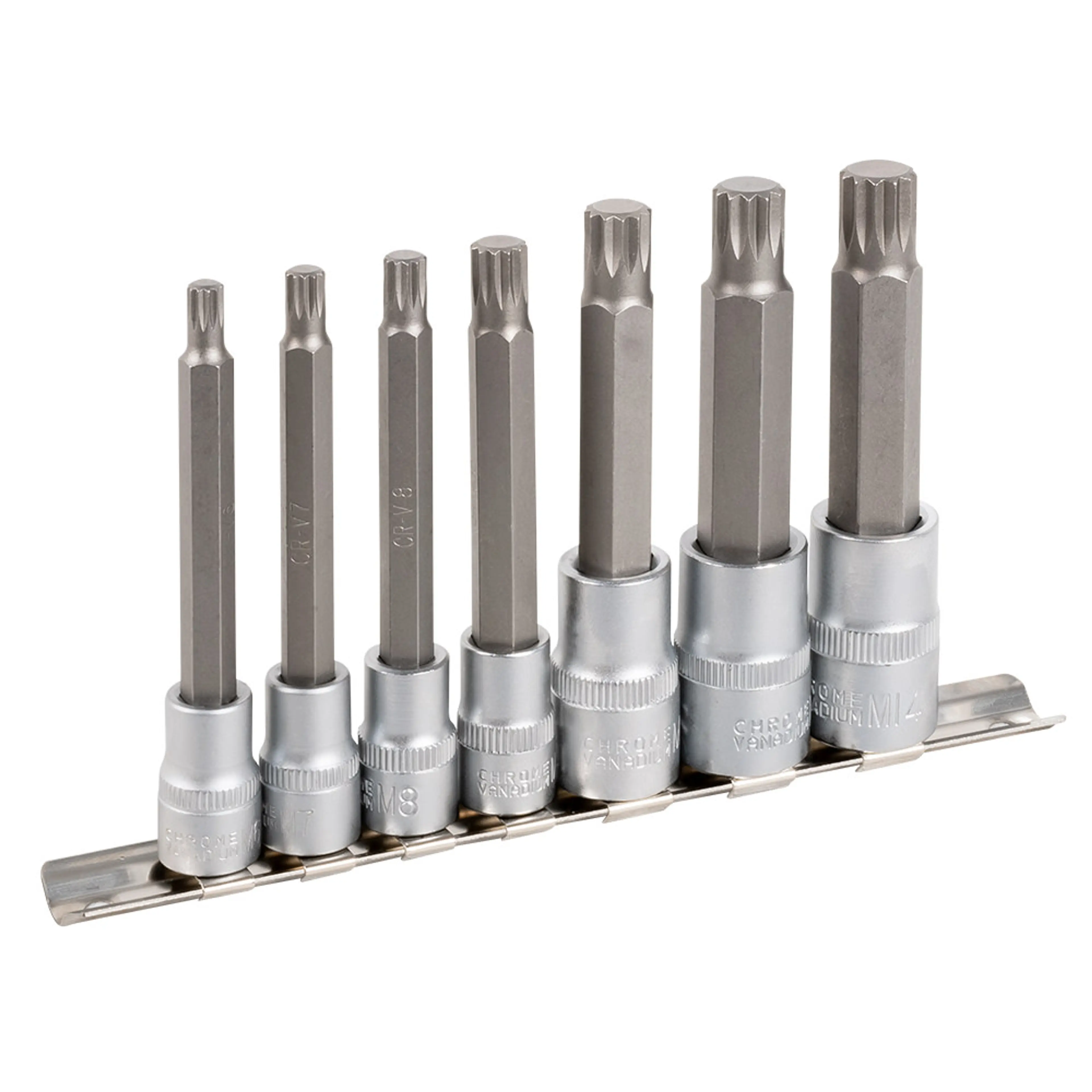 JBM JUEGO DE 7 PUNTAS DE 12 CANTOS CON VASO DE 1/2" Y 3/8"