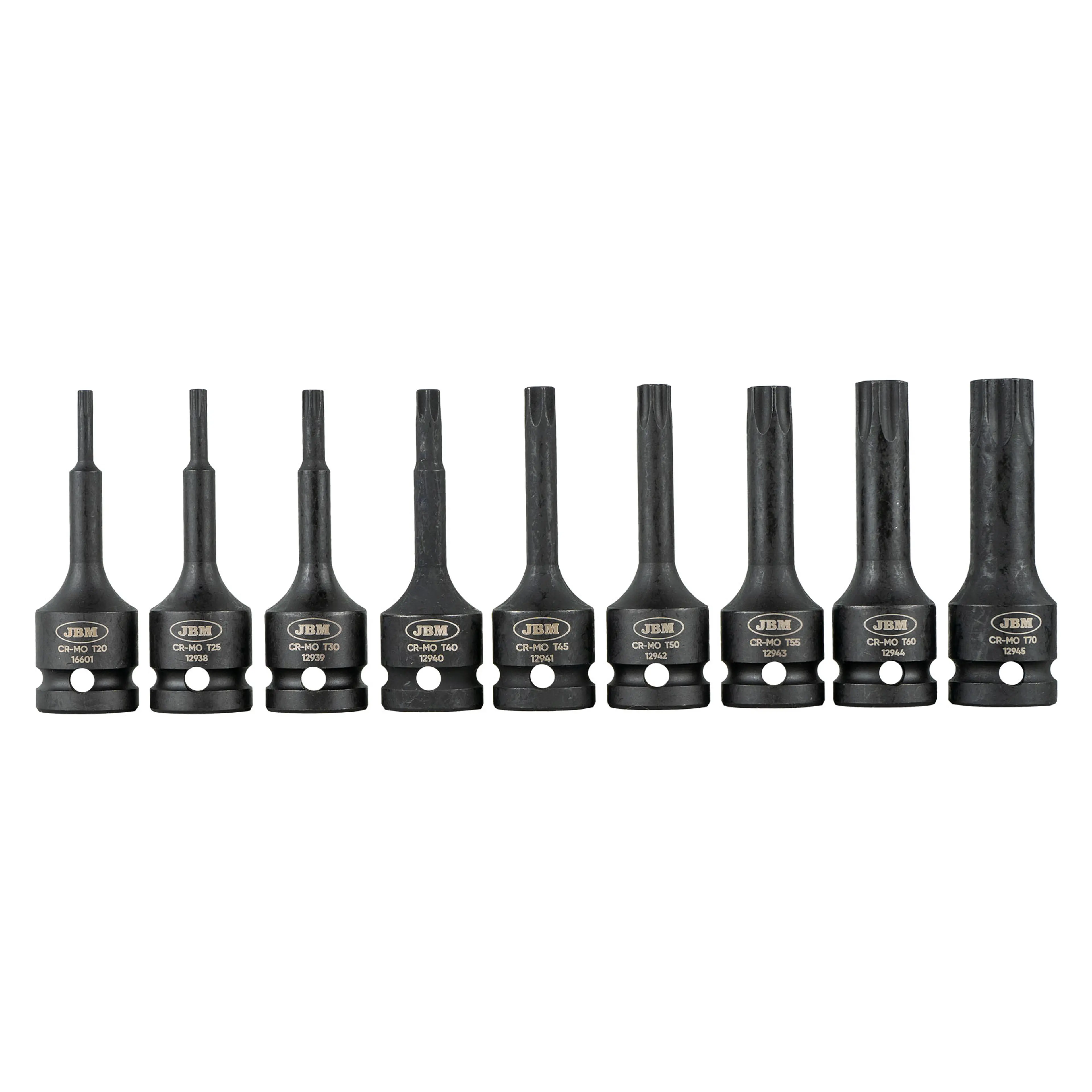 JBM SET DE 9 PUNTAS DE IMPACTO TORX DE 1/2"