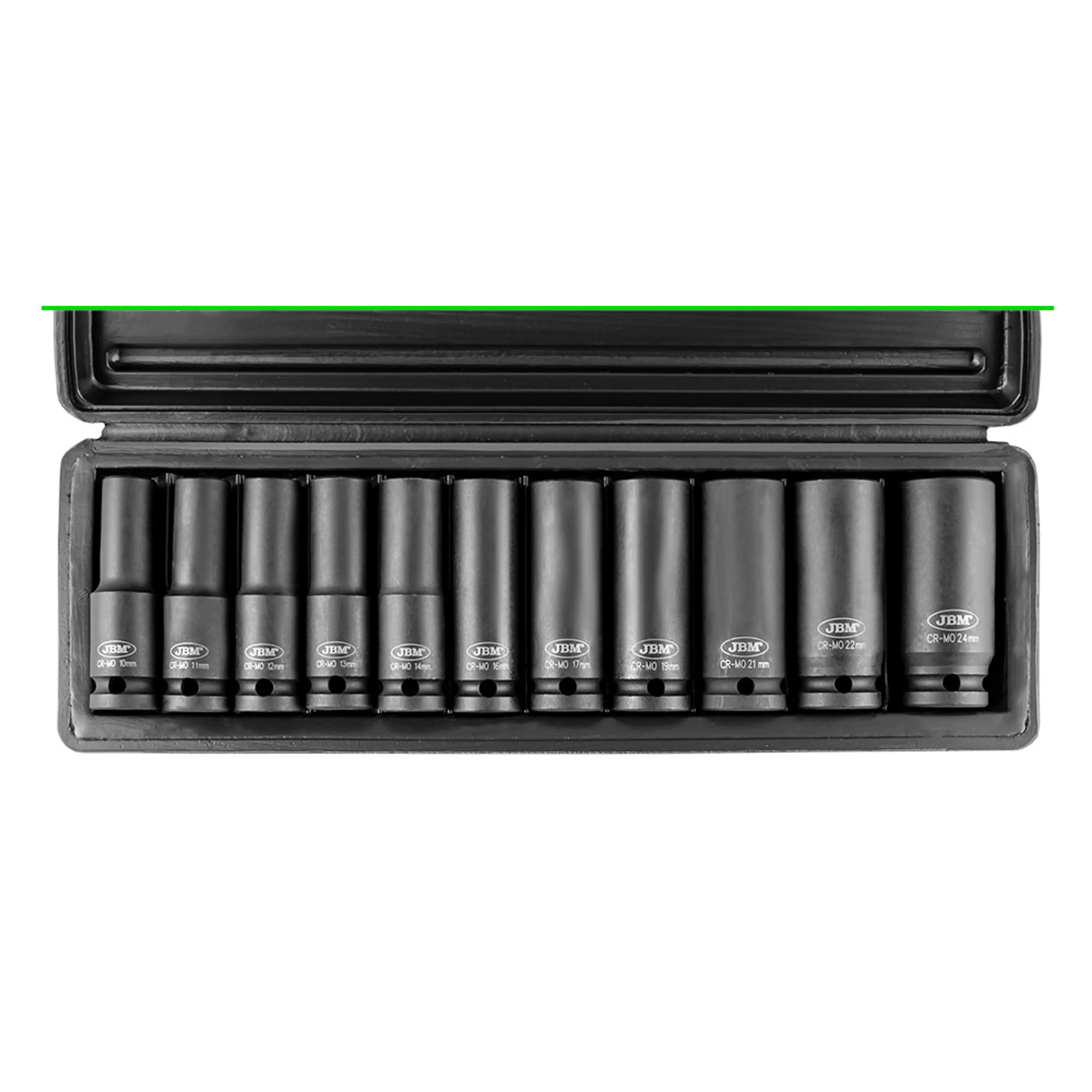 JBM SET DE 11 VASOS DE IMPACTO HEXAGONAL DE 1/2"