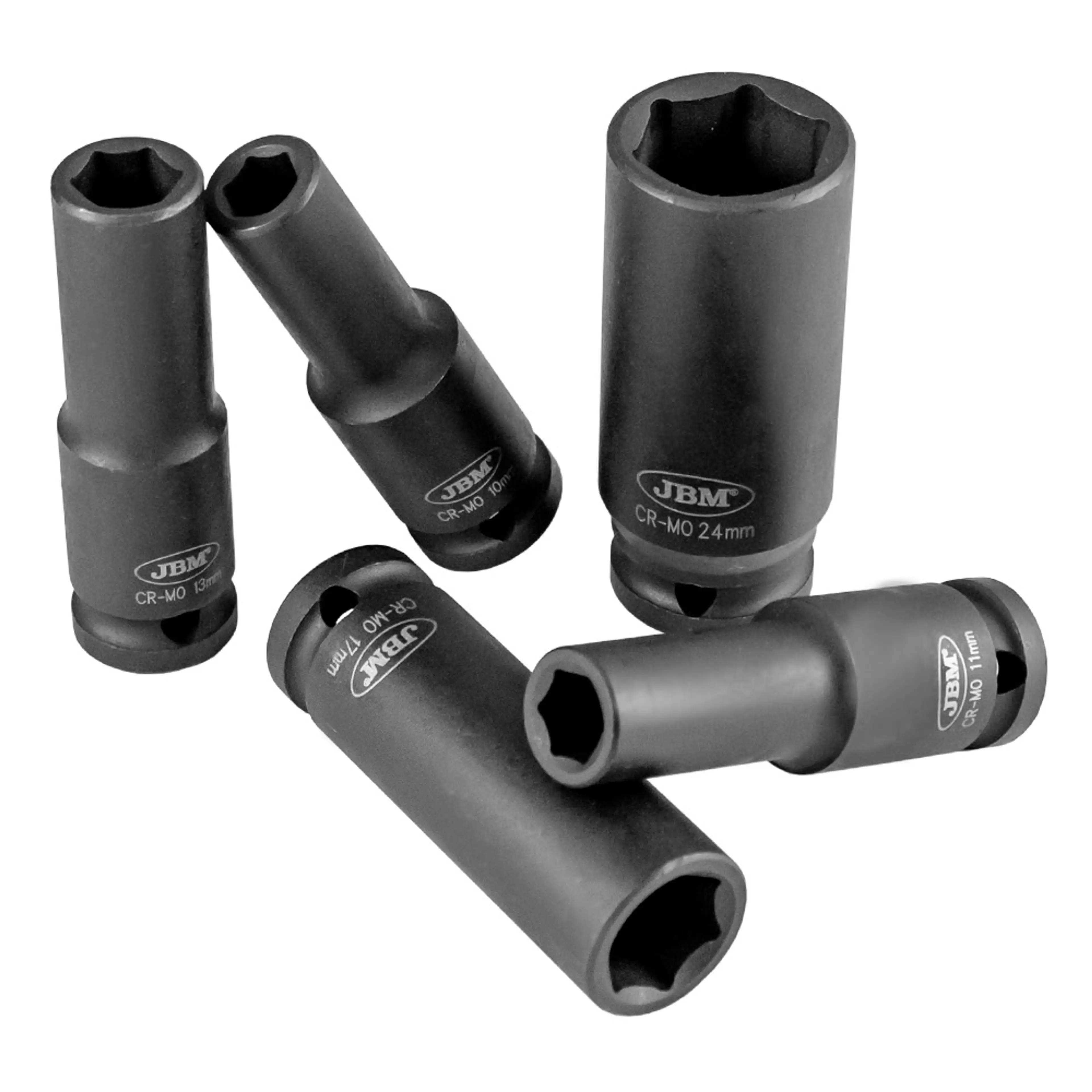 JBM SET DE 11 VASOS DE IMPACTO HEXAGONAL DE 1/2"