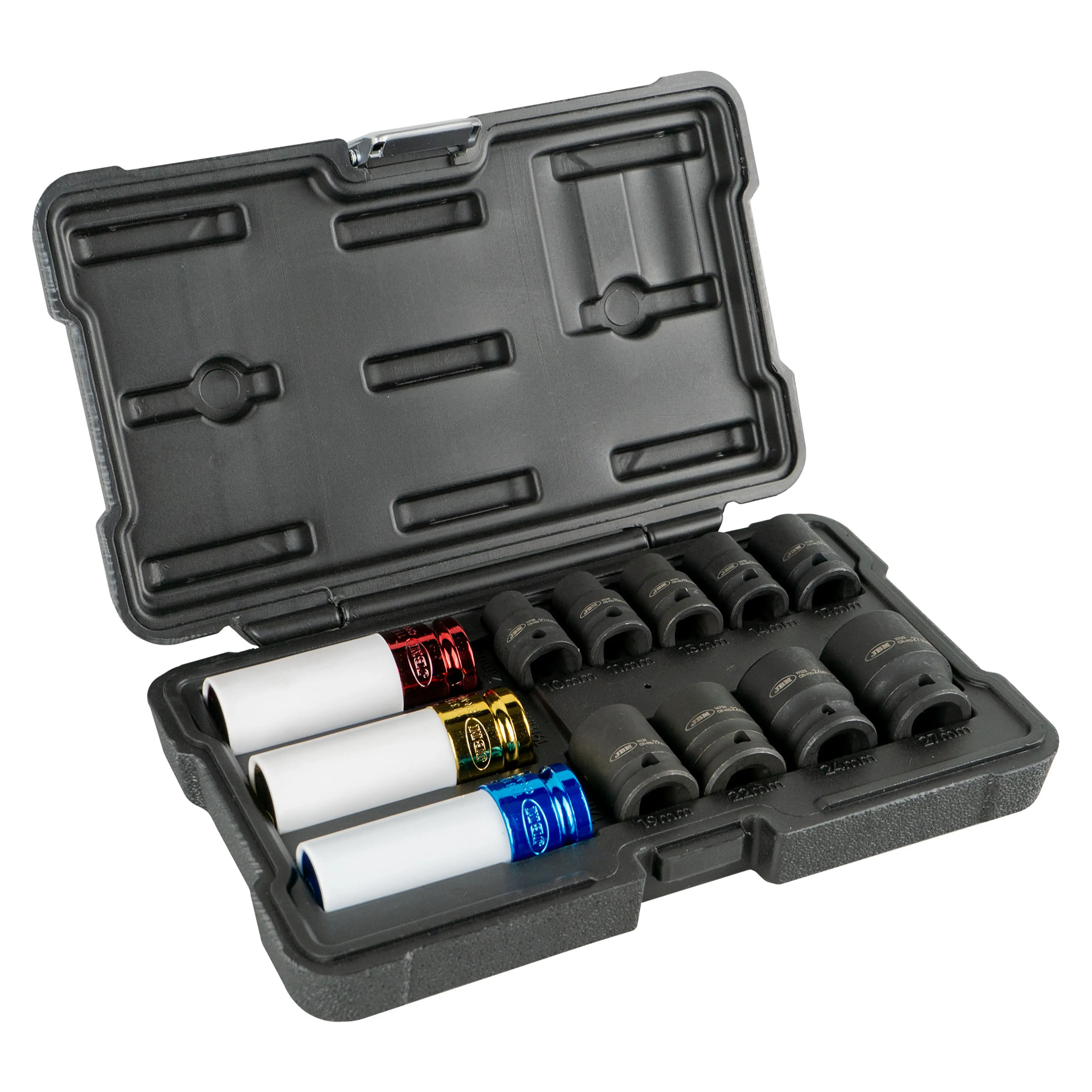 JBM SET DE 12 VASOS DE IMPACTO DE 1/2" ESPECIAL EXTRACCIÓN RUEDAS