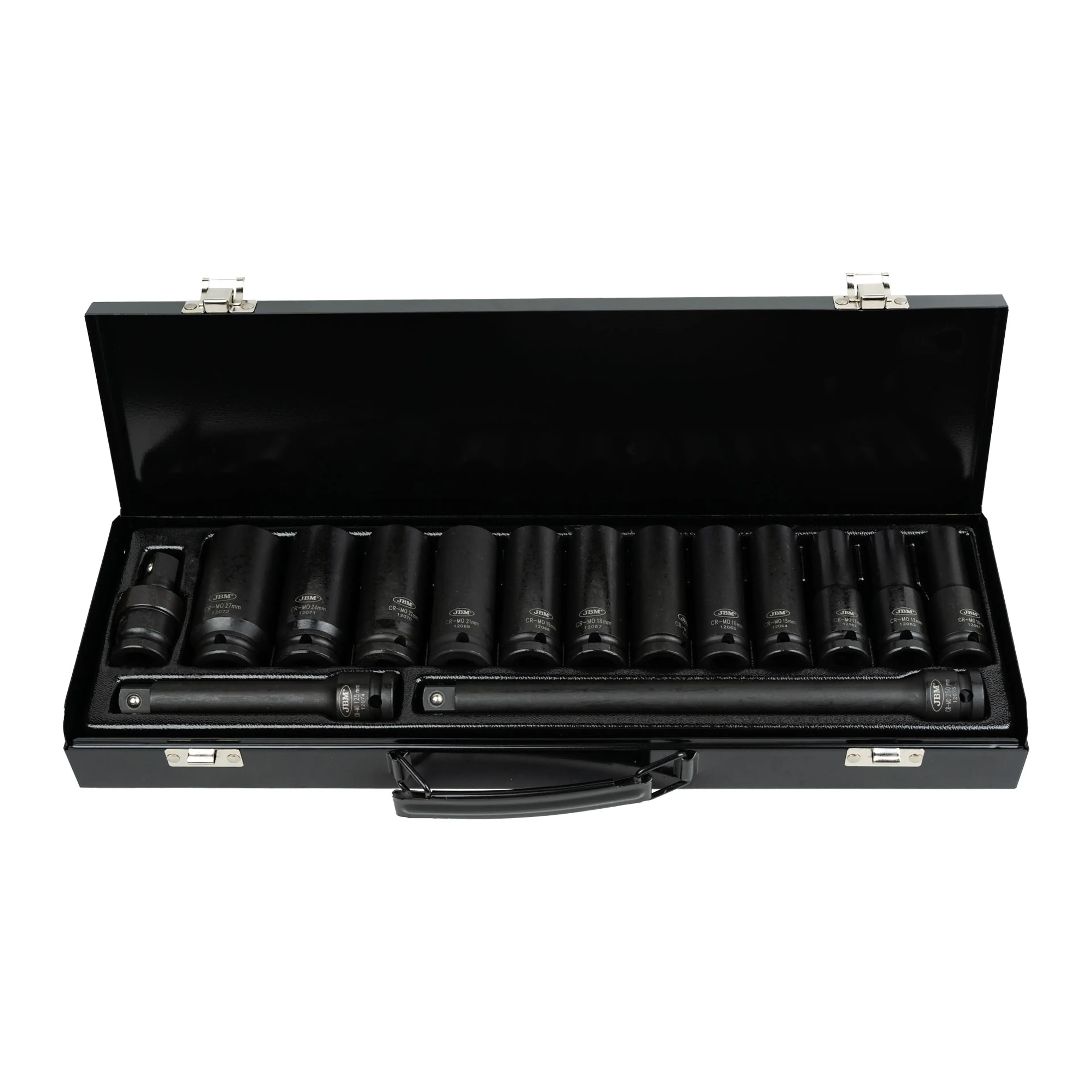 JBM SET DE 15 PIEZAS DE IMPACTO CON 12 VASOS LARGOS DE 1/2" HEXAGONALE