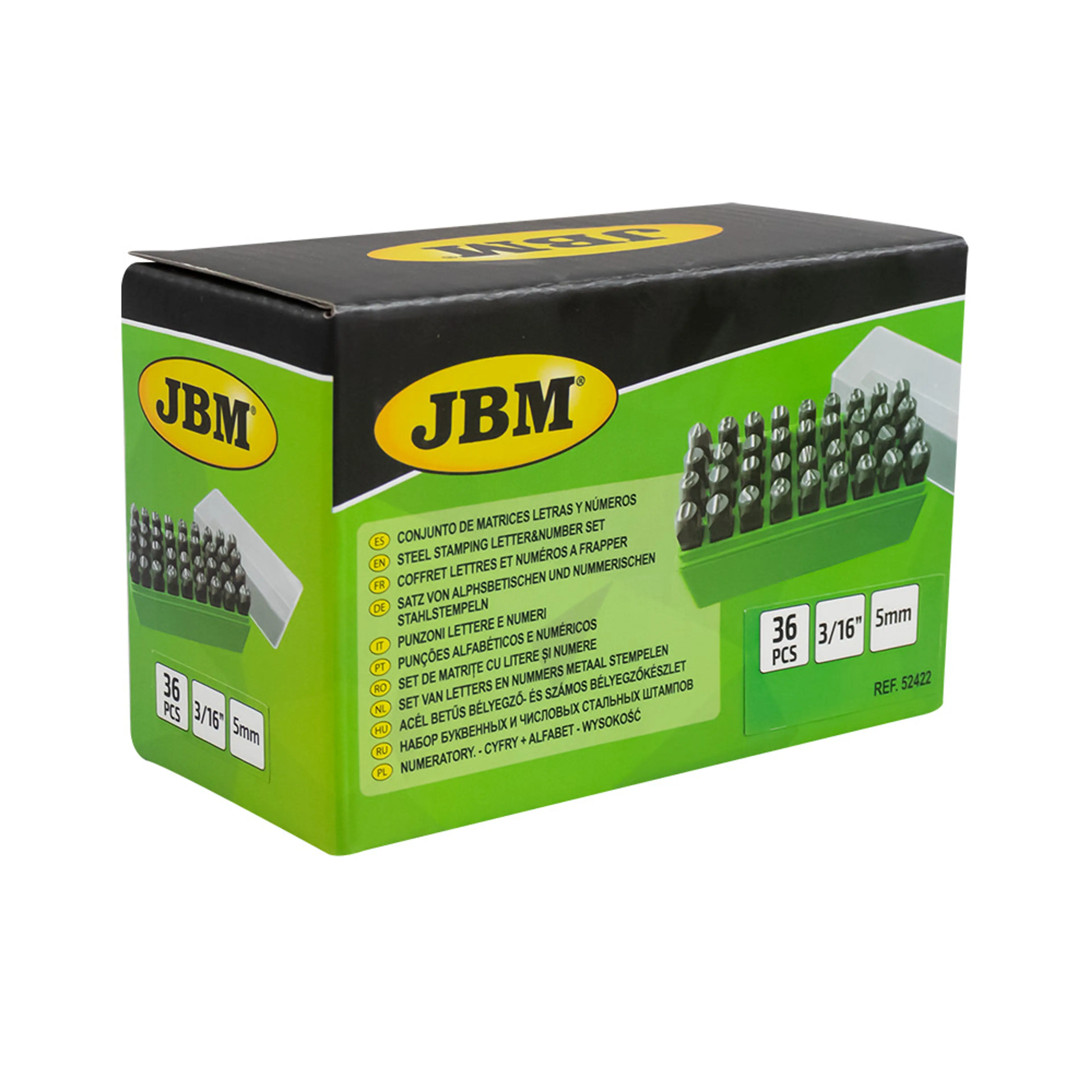 JBM CONJUNTO DE MATRICES LETRAS Y NÚMEROS 5MM