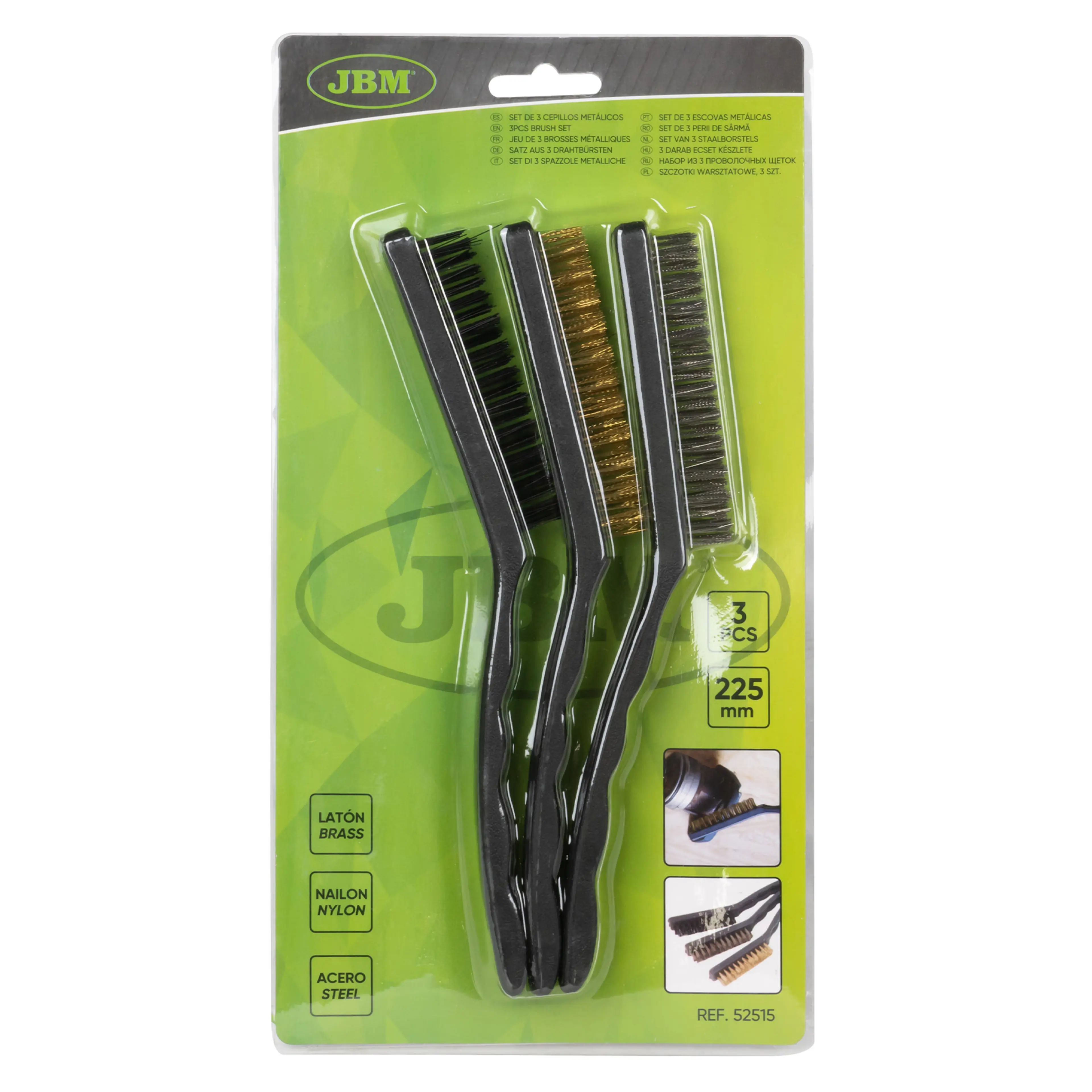 JBM SET DE 3 CEPILLOS METÁLICOS