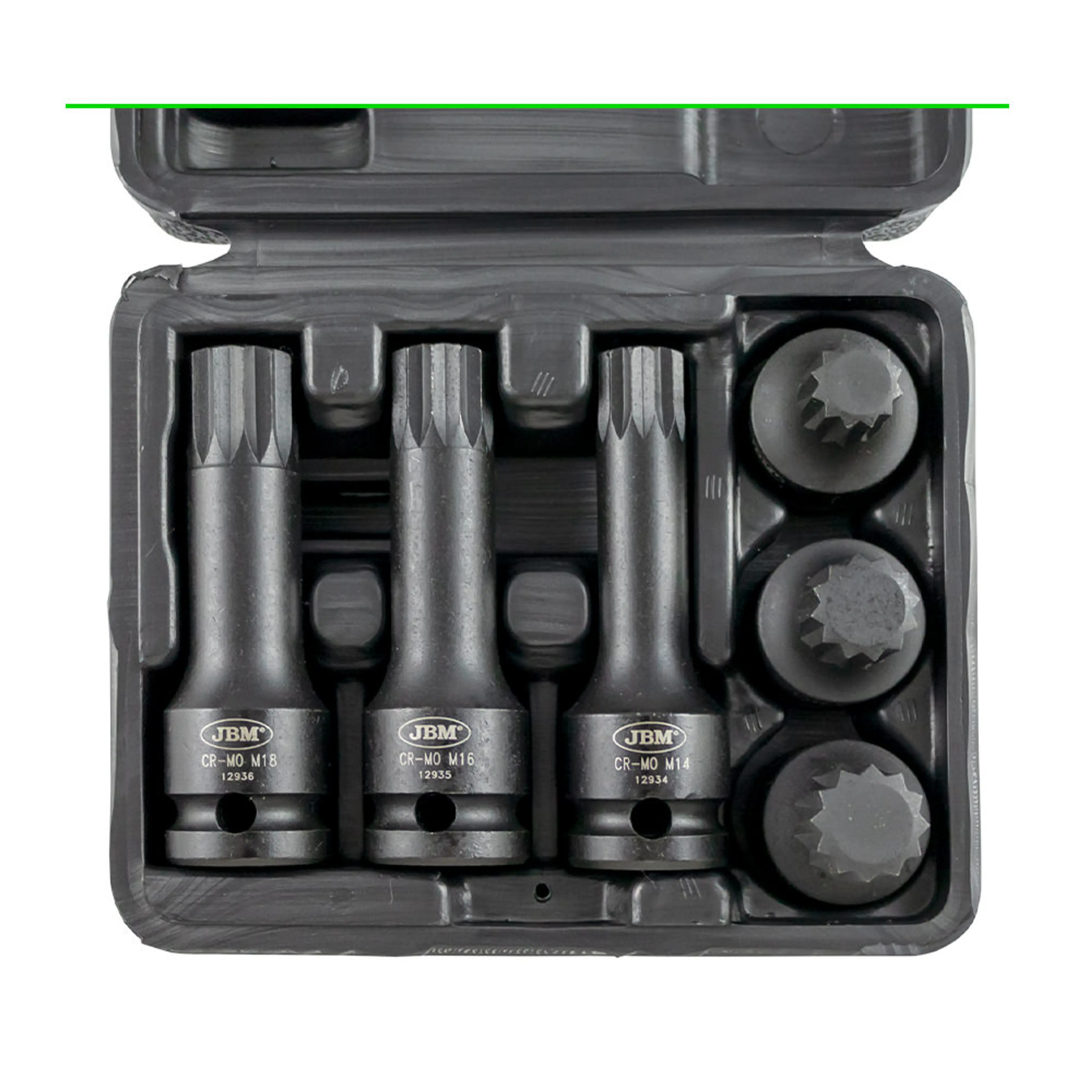 JBM SET DE 6 VASOS PUNTA XZN DE IMPACTO DE 1/2"