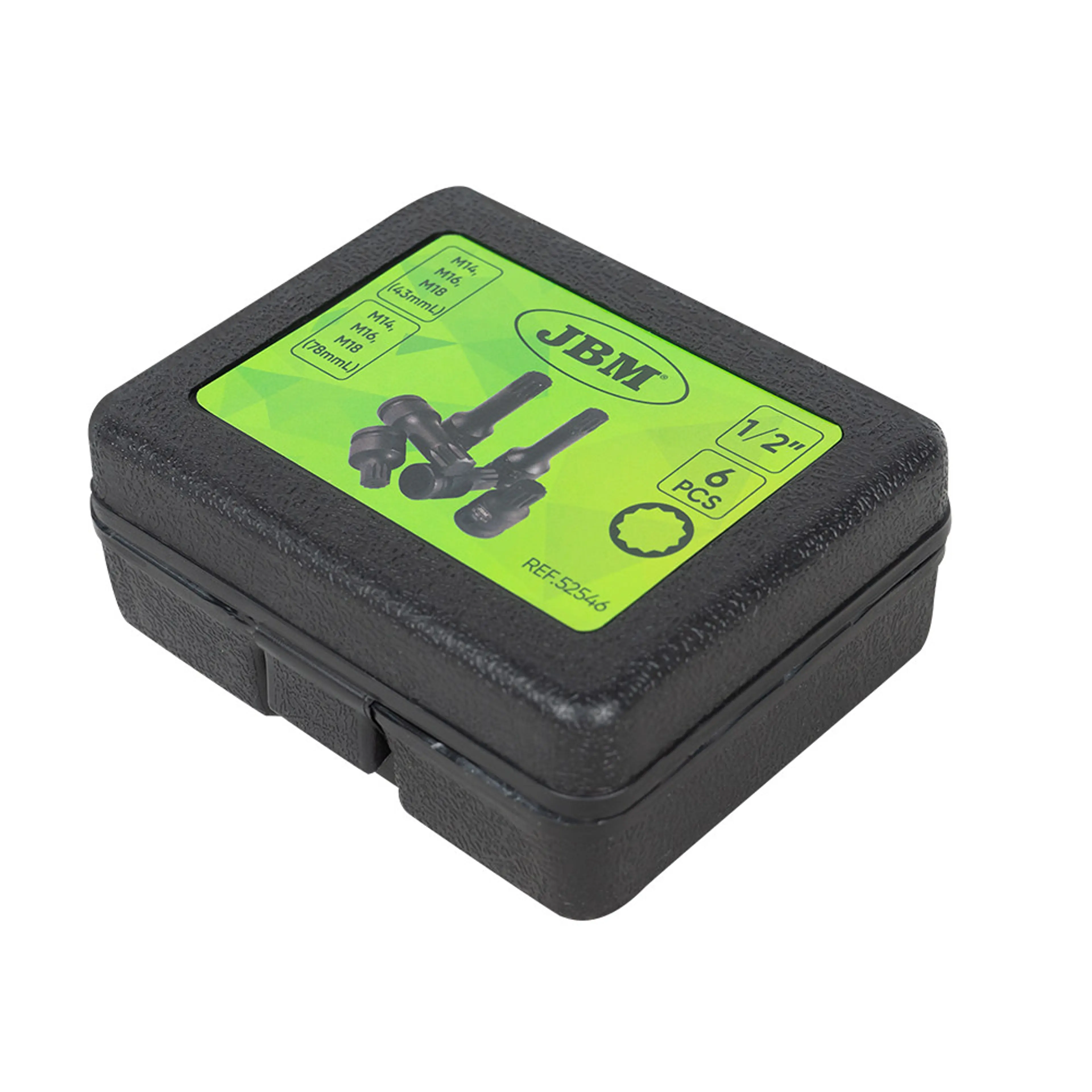 JBM SET DE 6 VASOS PUNTA XZN DE IMPACTO DE 1/2"