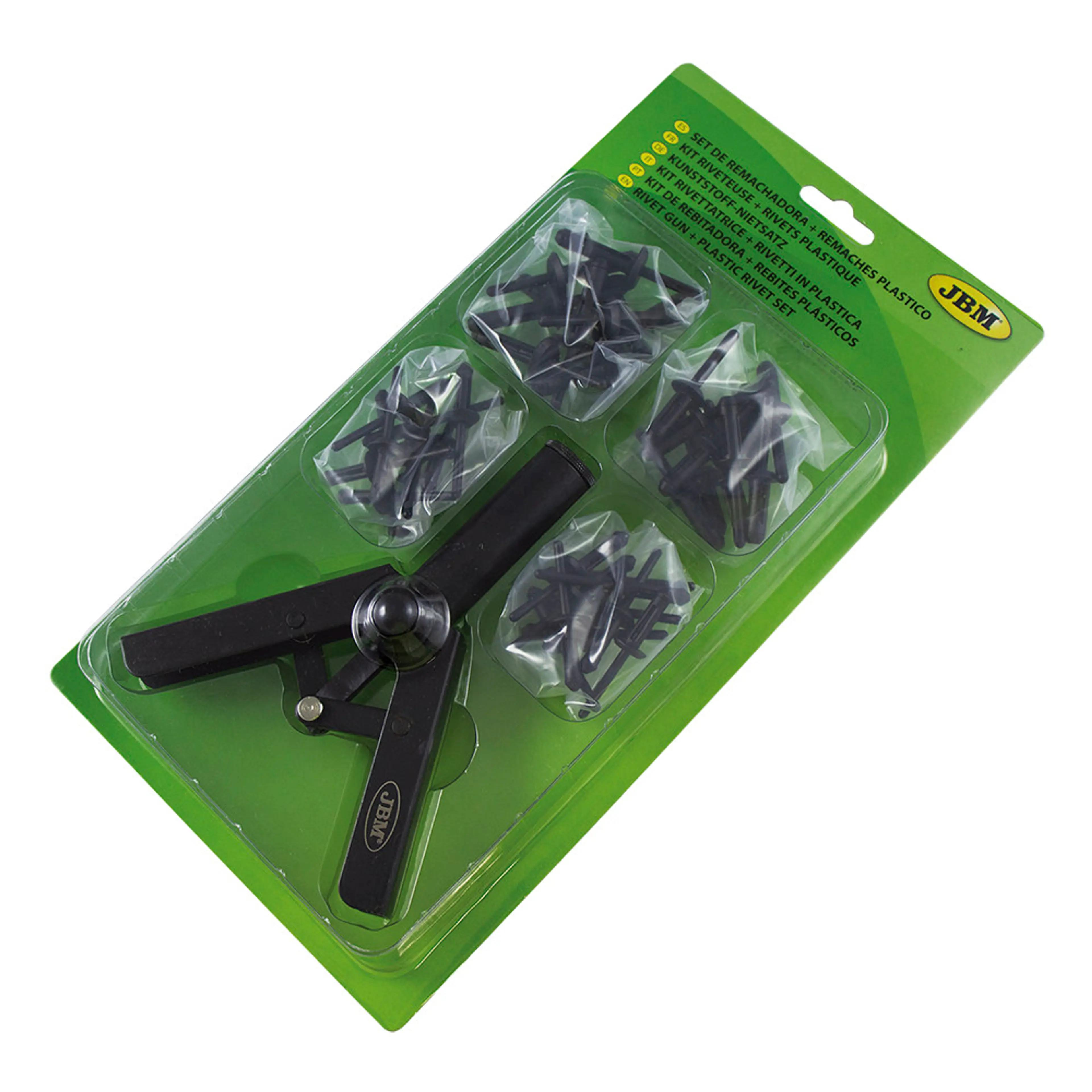 JBM SET DE REMACHADORA + REMACHES PLÁSTICOS