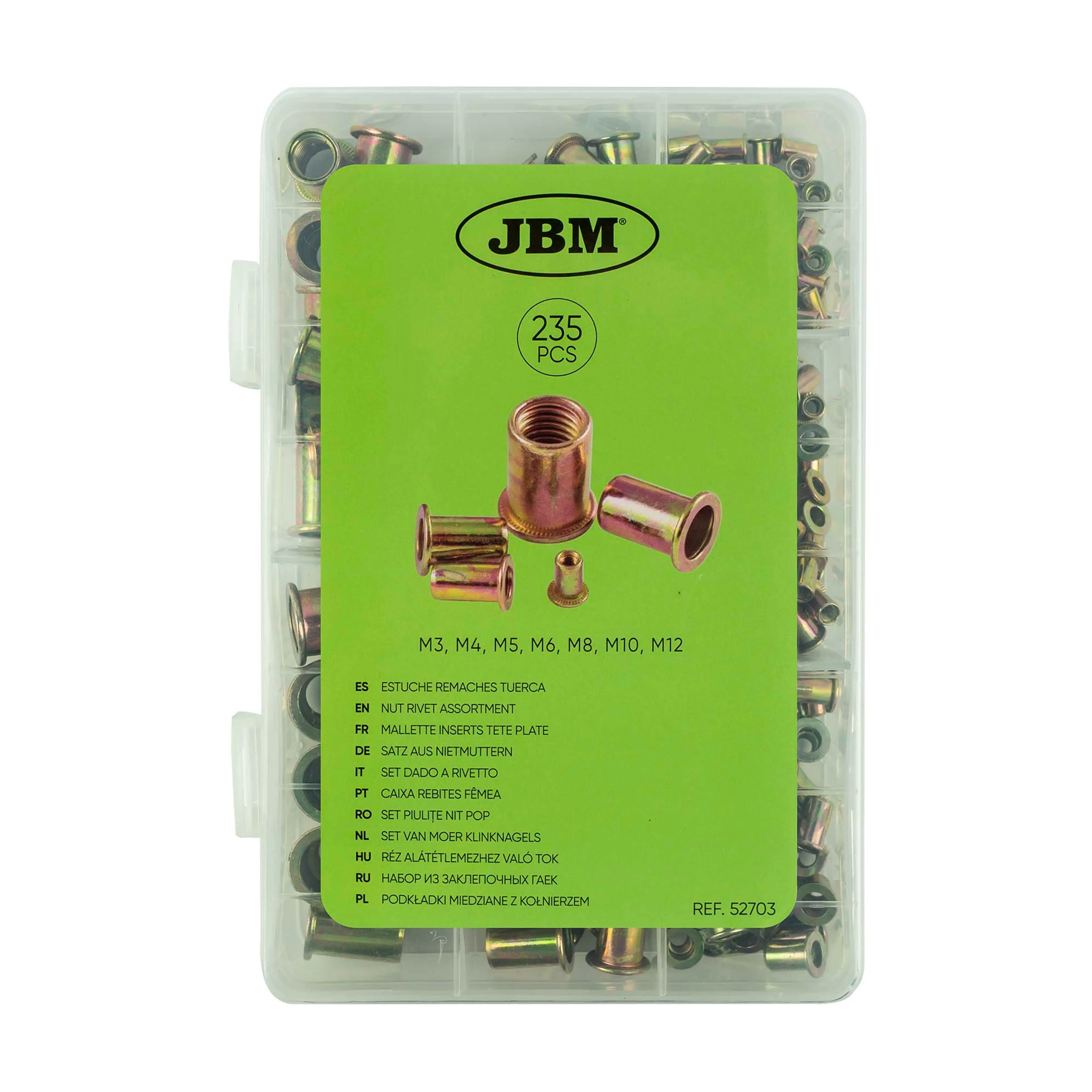 JBM ESTUCHE DE REMACHES TUERCA 235PCS