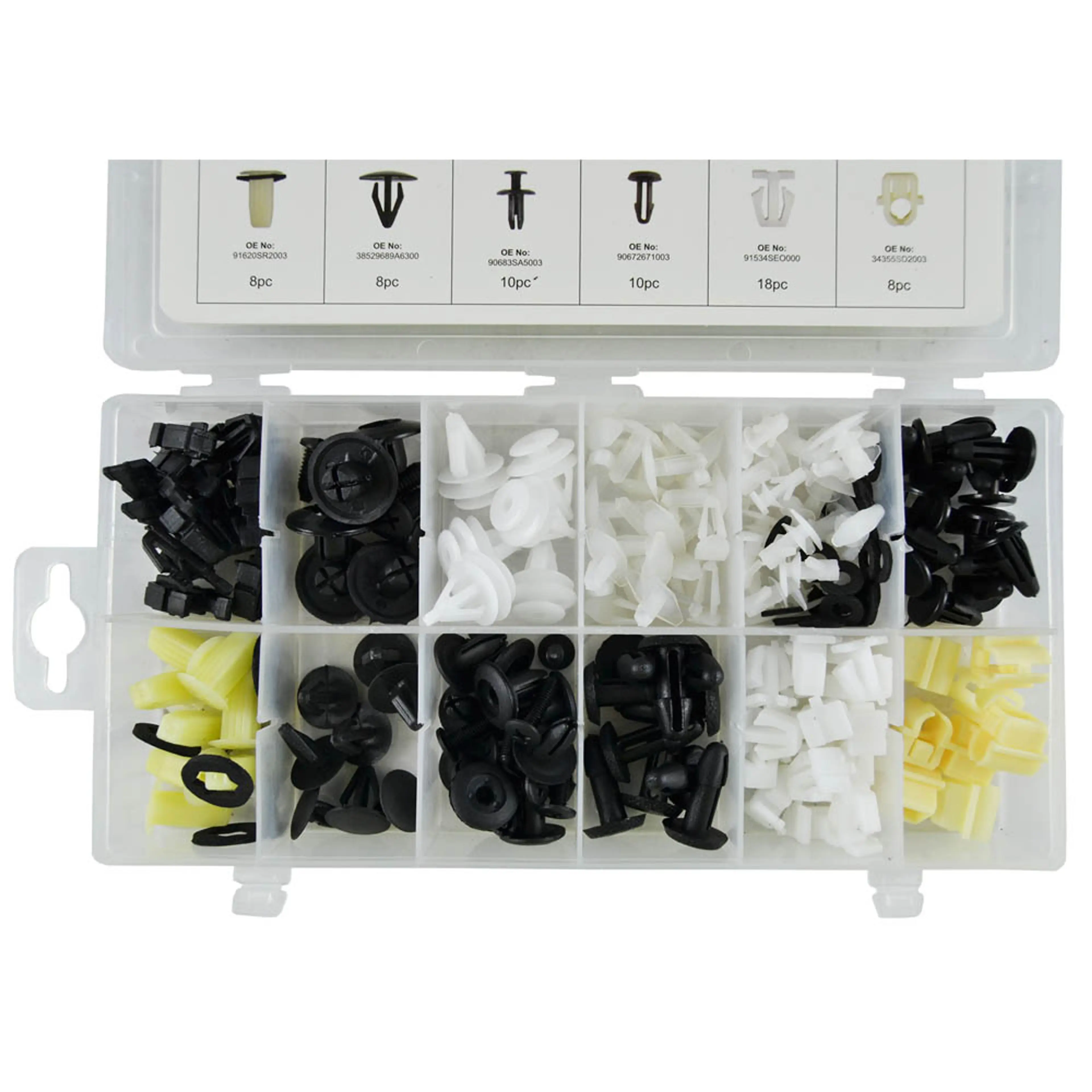 JBM ESTUCHE DE CLIPS PLÁSTICOS HONDA 150PCS