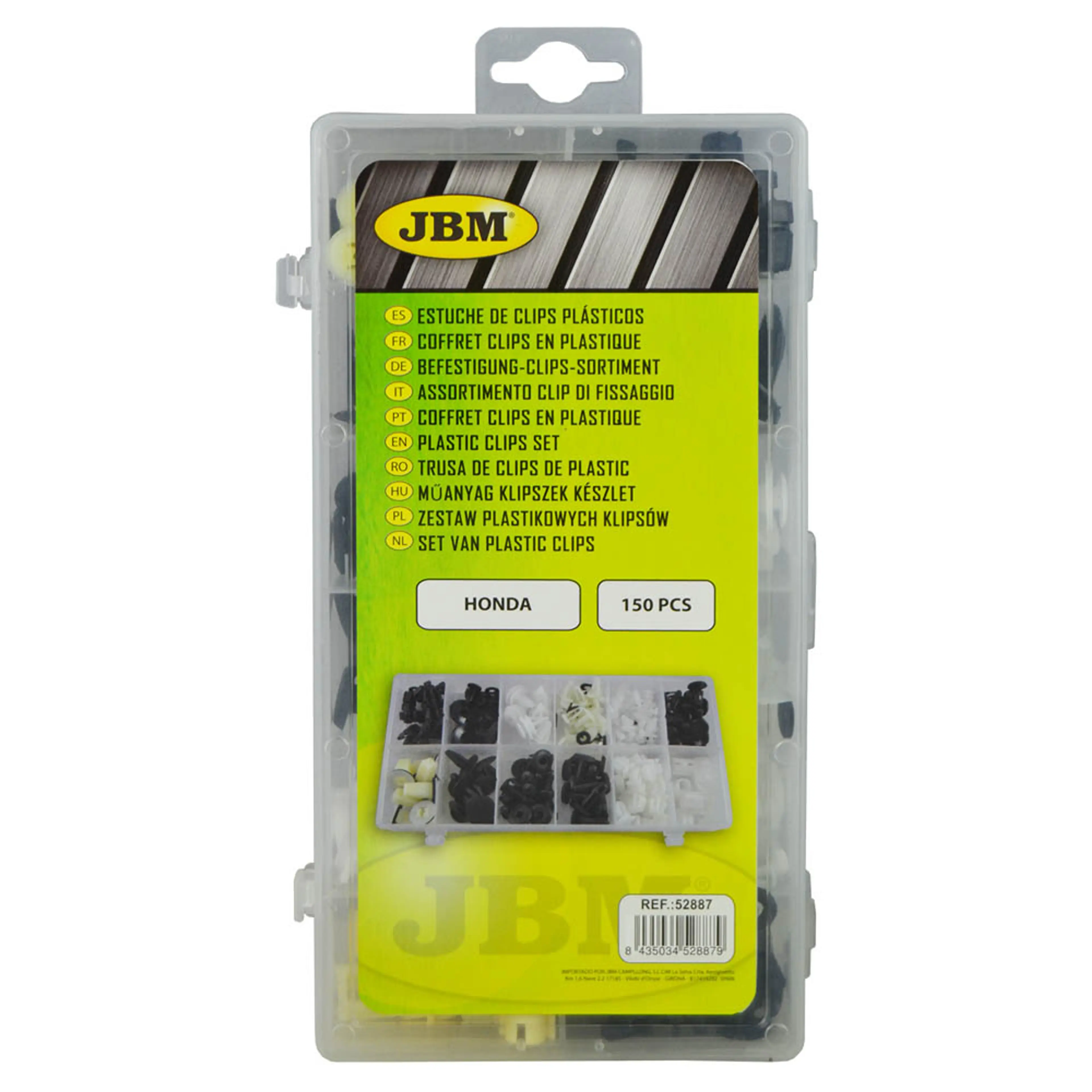 JBM ESTUCHE DE CLIPS PLÁSTICOS HONDA 150PCS