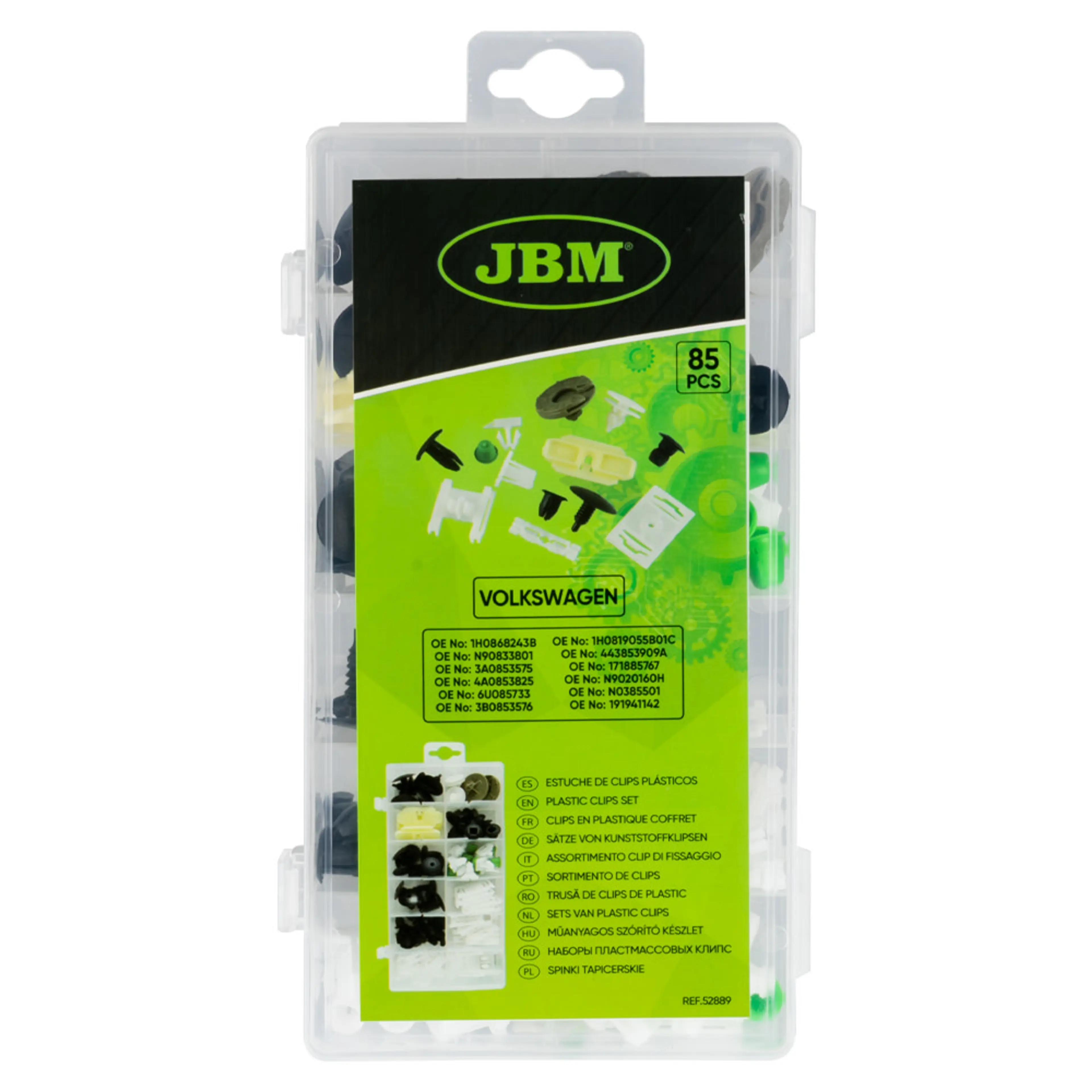 JBM ESTUCHE DE CLIPS PLÁSTICOS VOLKSWAGEN 85PCS