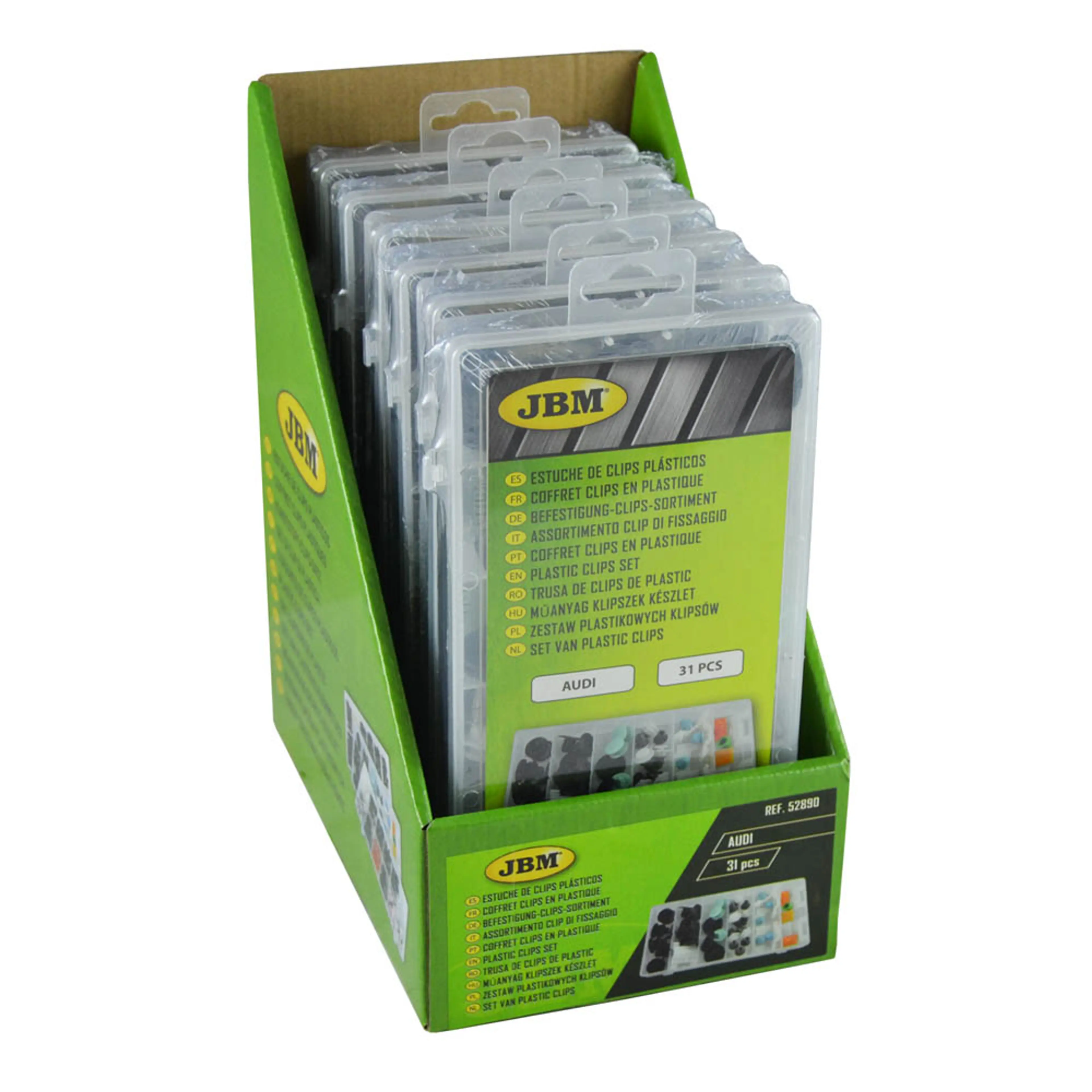 JBM ESTUCHE DE CLIPS PLÁSTICOS AUDI 31PCS