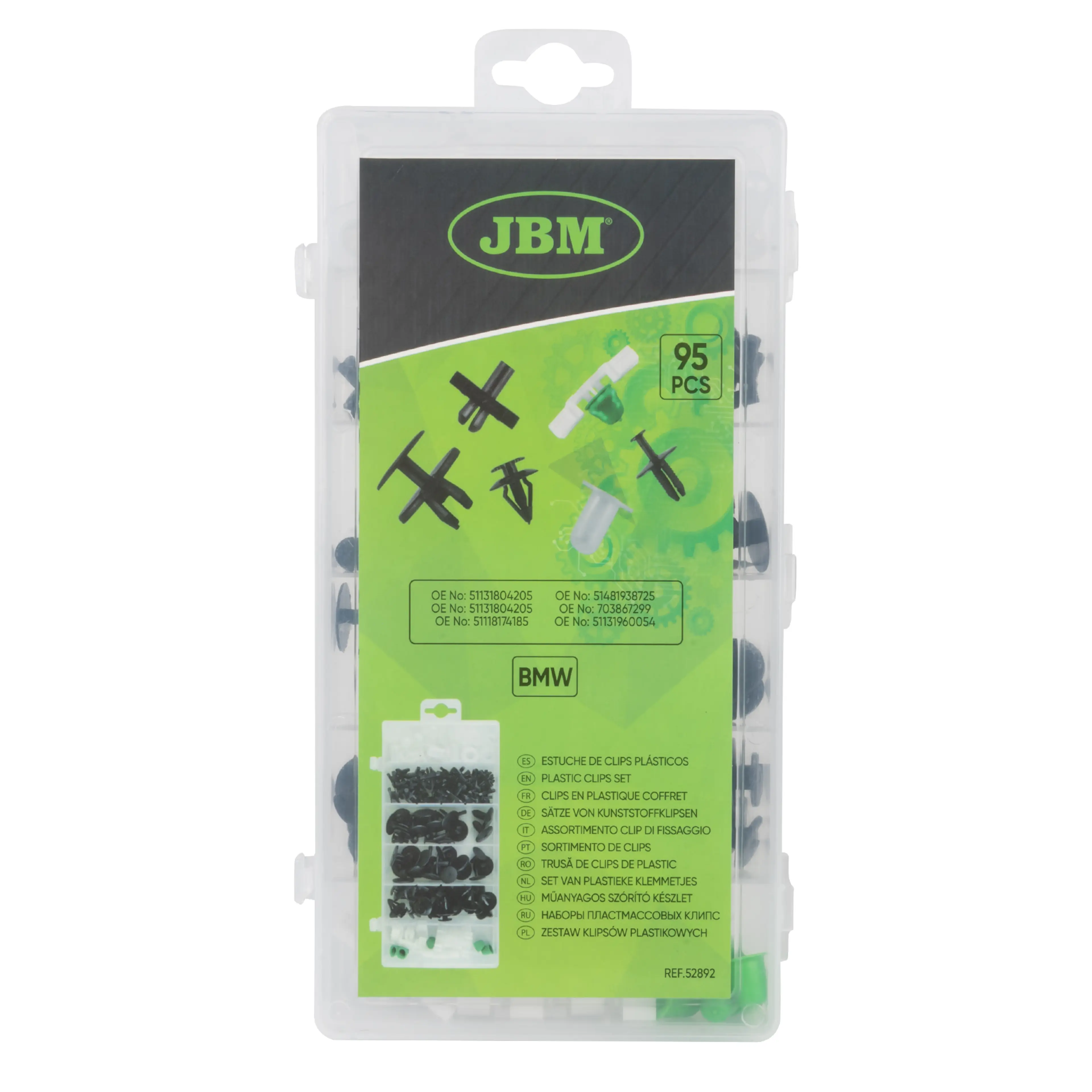 JBM ESTUCHE DE CLIPS PLÁSTICOS BMW 95PCS
