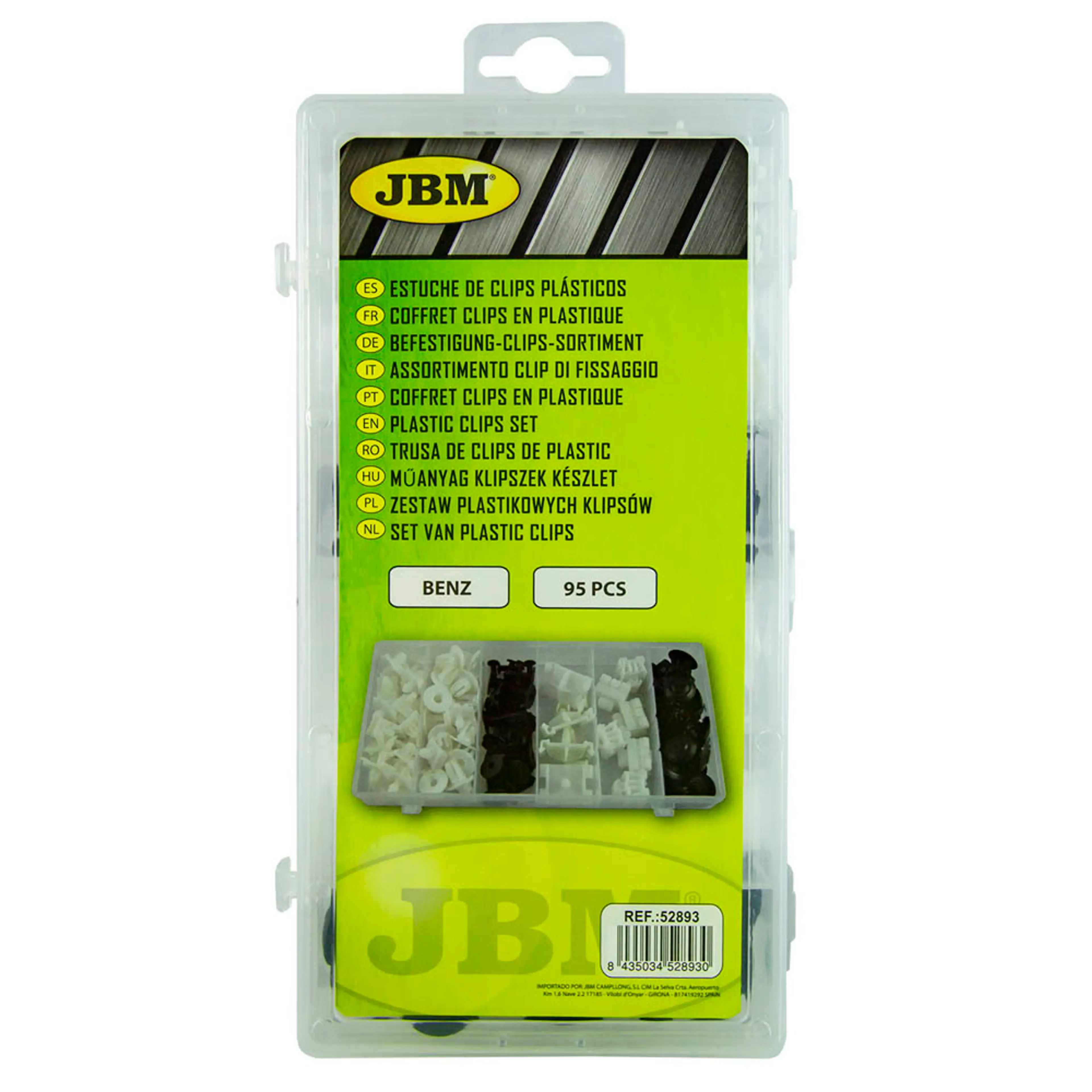 JBM ESTUCHE DE CLIPS PLÁSTICOS MERCEDES-BENZ 95PCS