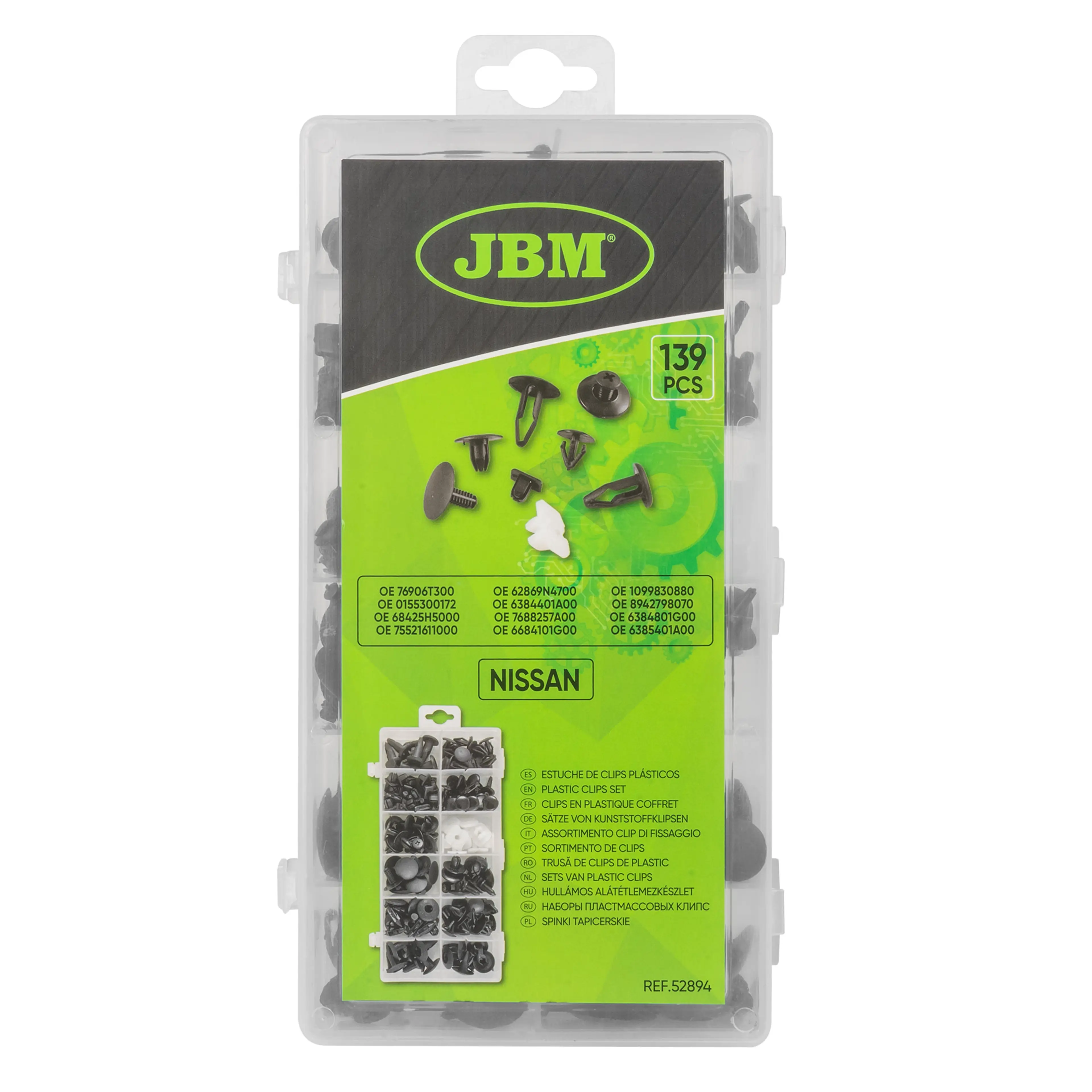 JBM ESTUCHE DE CLIPS PLÁSTICOS NISSAN 139PCS
