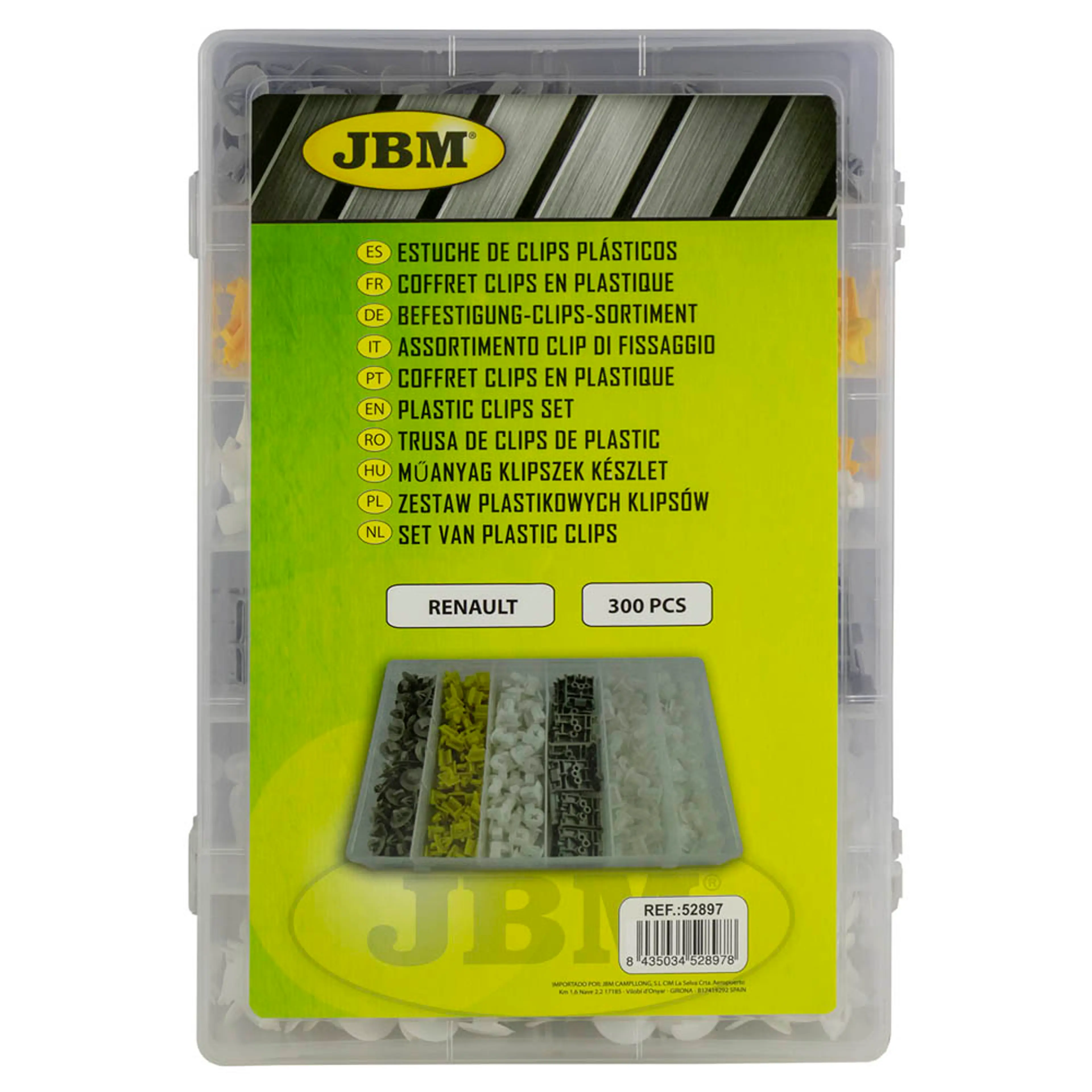 JBM ESTUCHE DE CLIPS PLÁSTICOS RENAULT 300PCS