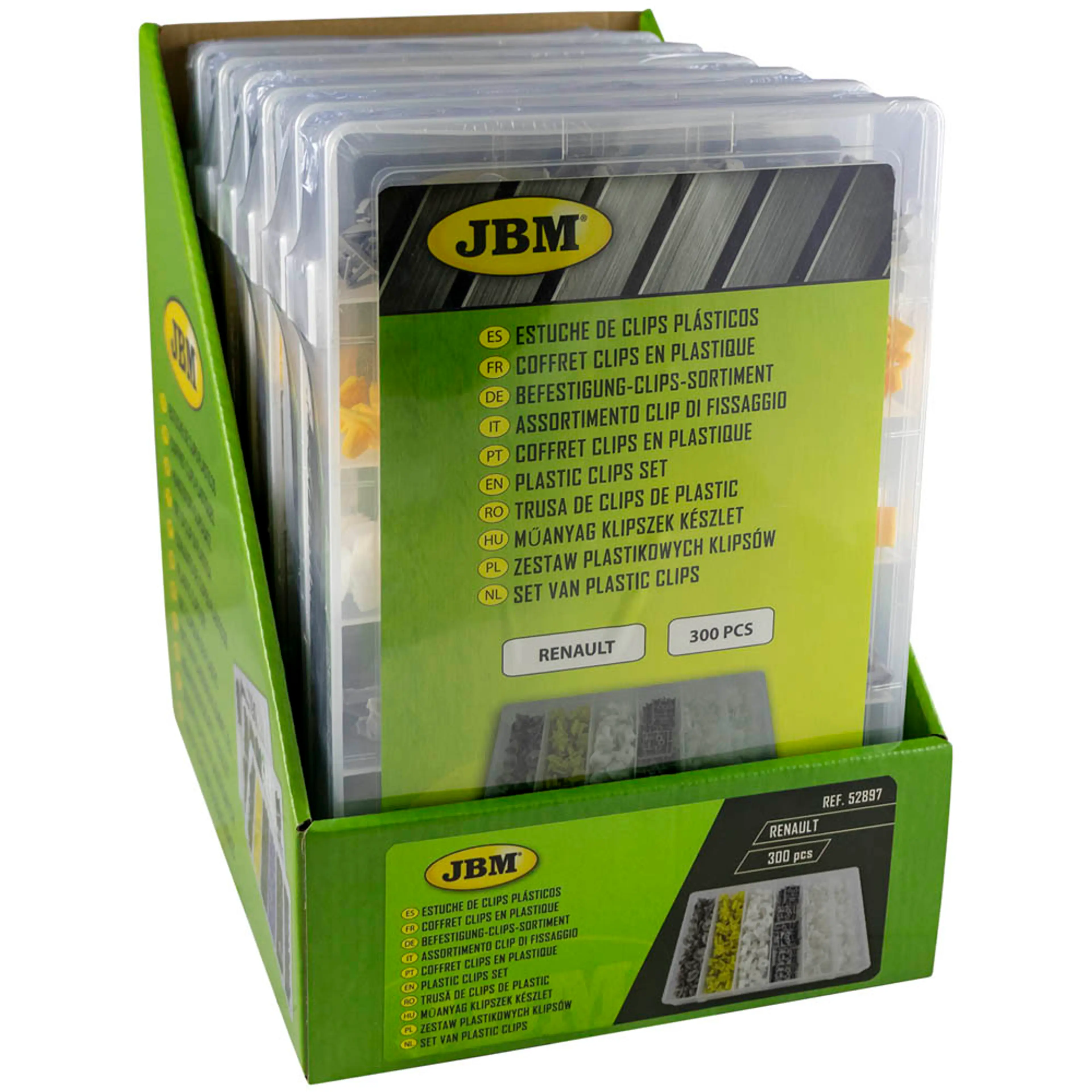 JBM ESTUCHE DE CLIPS PLÁSTICOS RENAULT 300PCS