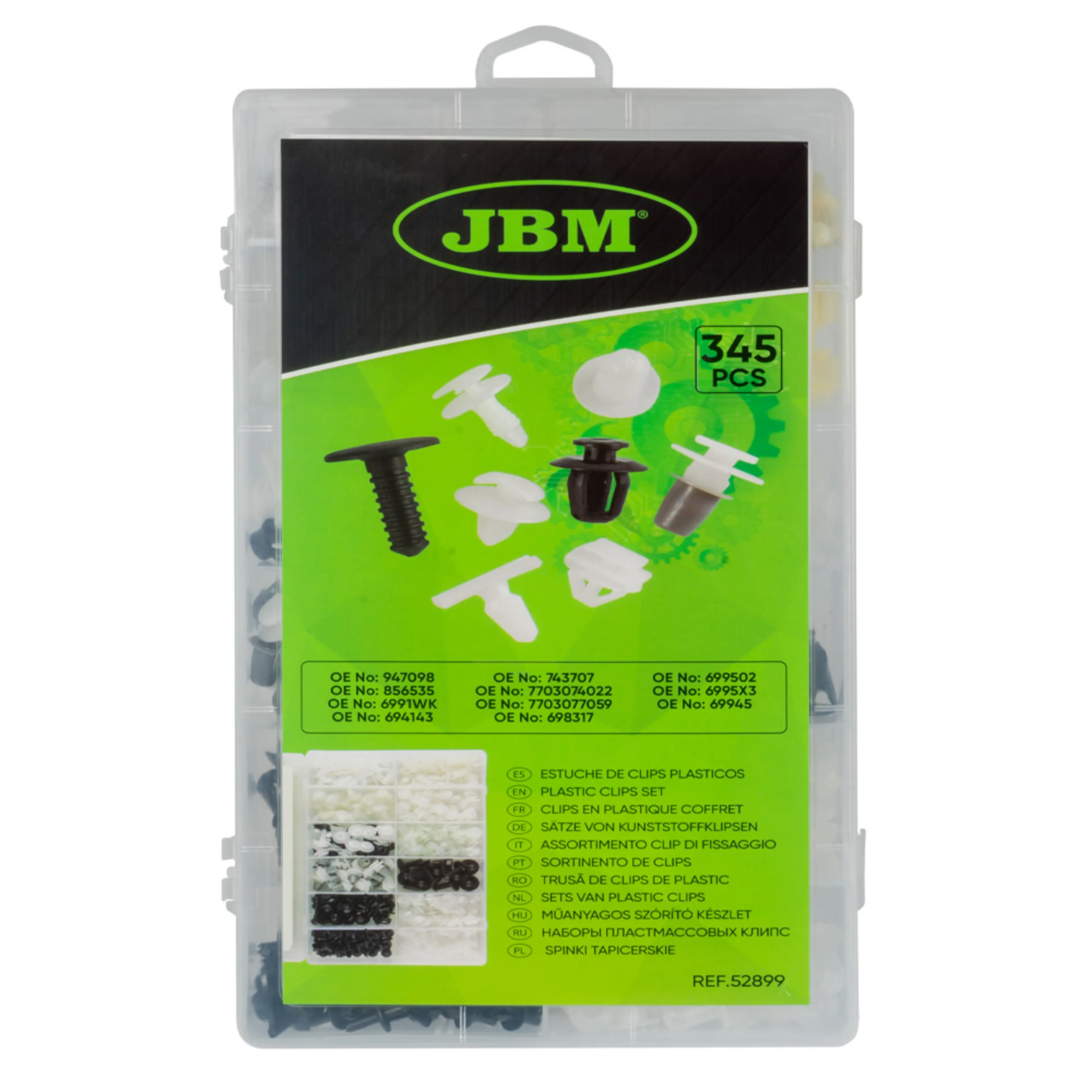 JBM ESTUCHE DE CLIPS PLÁSTICOS PEUGEOT/CITROËN 345PCS