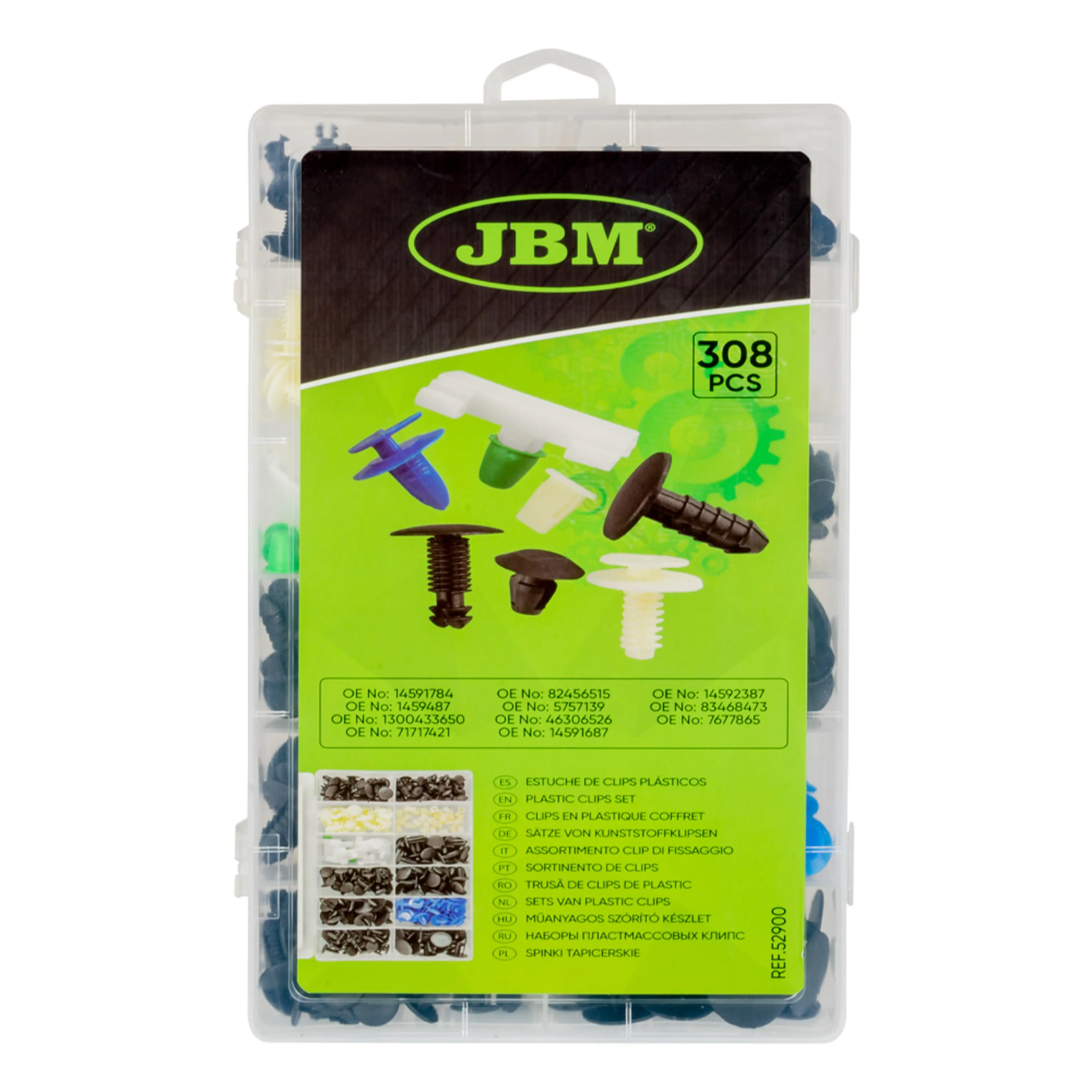 JBM ESTUCHE DE CLIPS PLÁSTICOS FIAT 308PCS