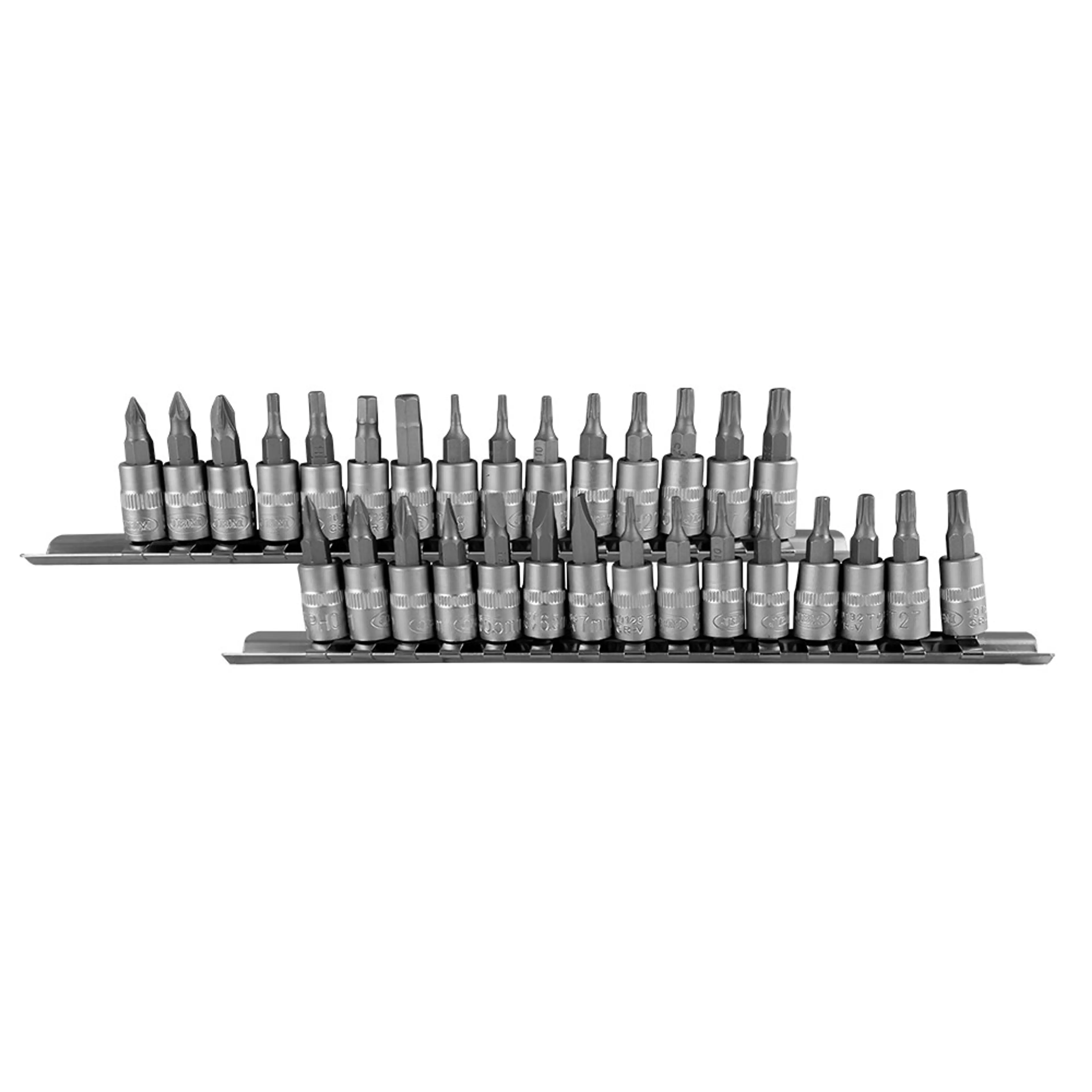 JBM JUEGO DE 30 PUNTAS PHILIPS, PLANA, ALLEN, TORX, TORX INVIOLABLE CO