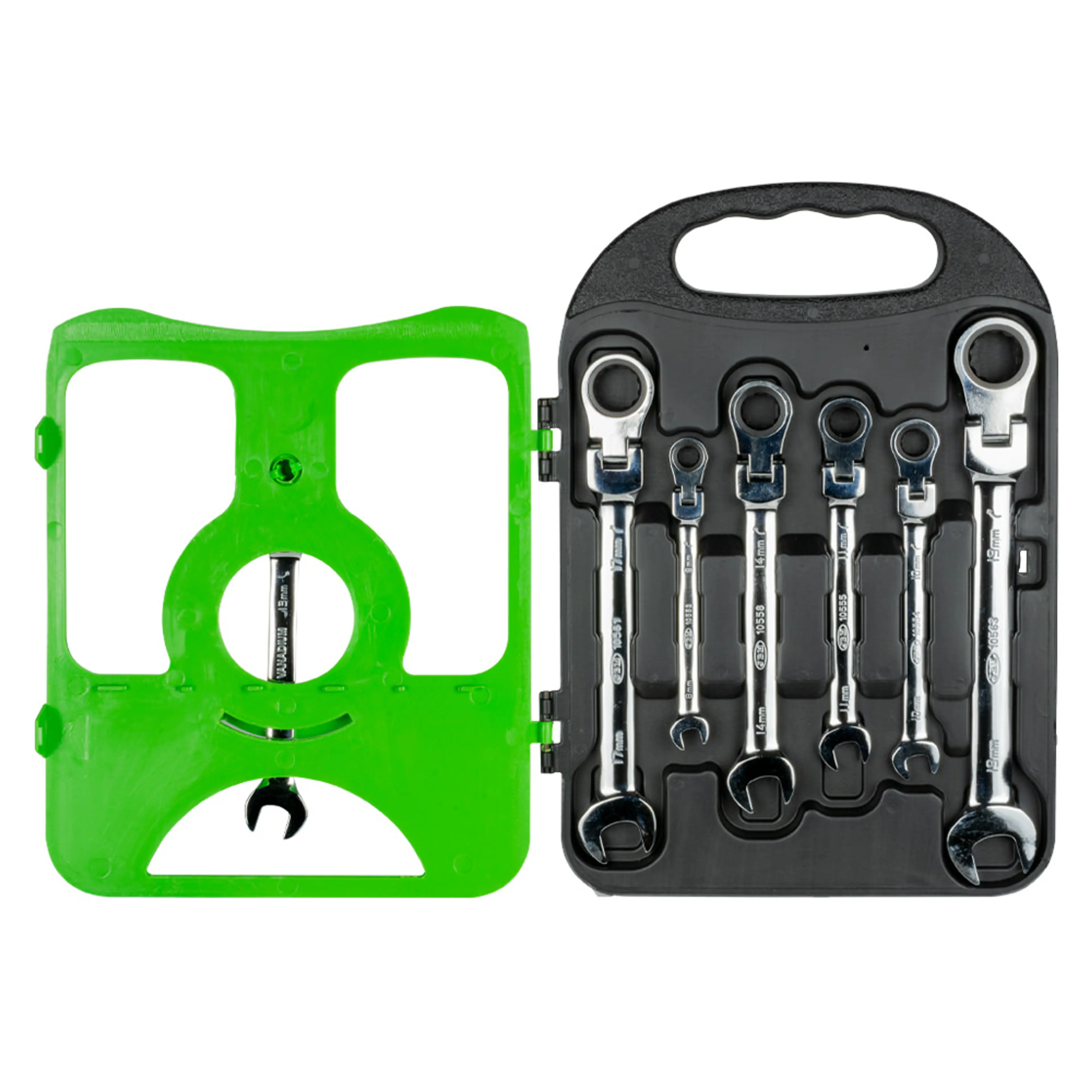 JBM SET DE 7 LLAVES COMBINADAS ARTICULADAS CON TRINQUETE