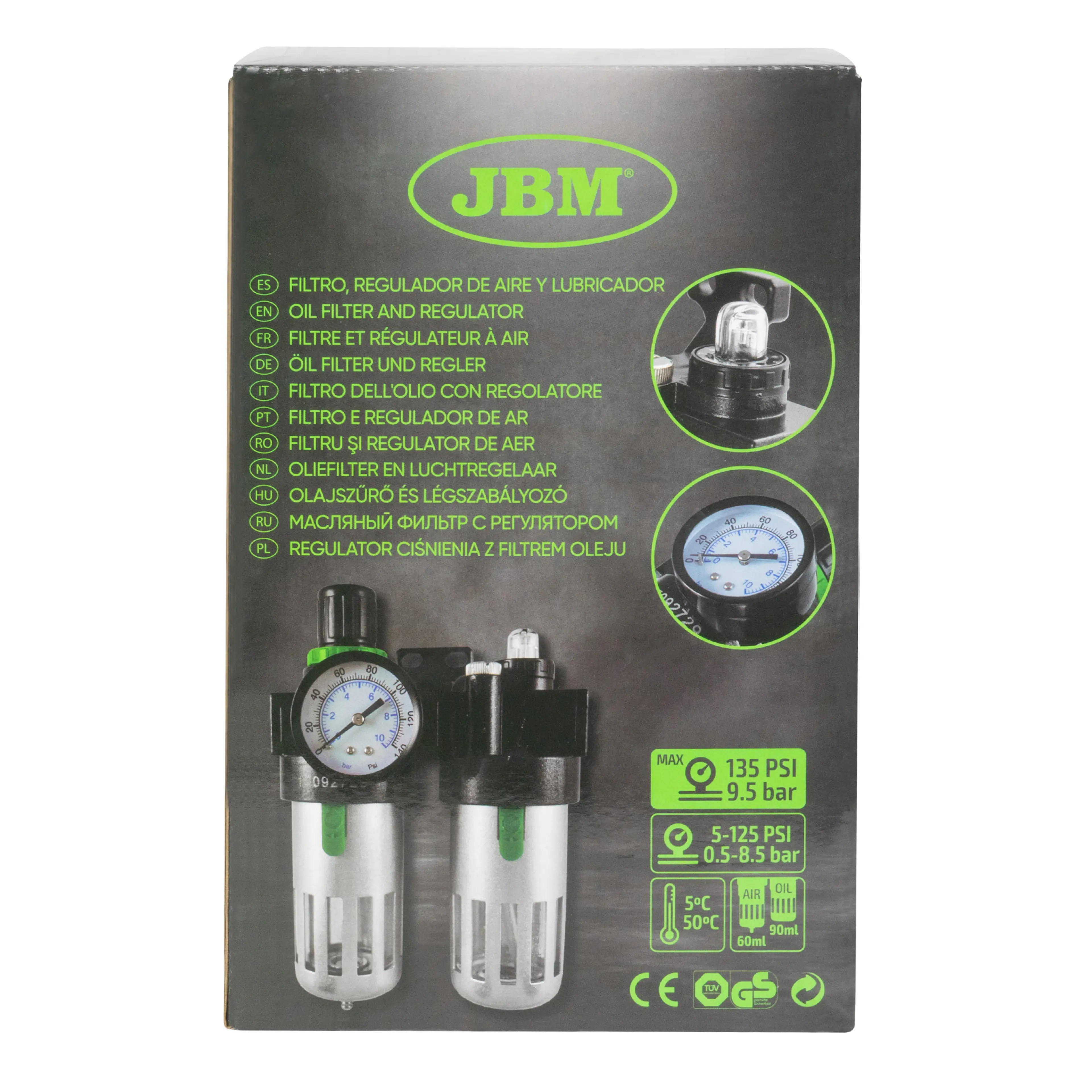 JBM FILTRO, REGULADOR DE AIRE Y LUBRICADOR 1/4"