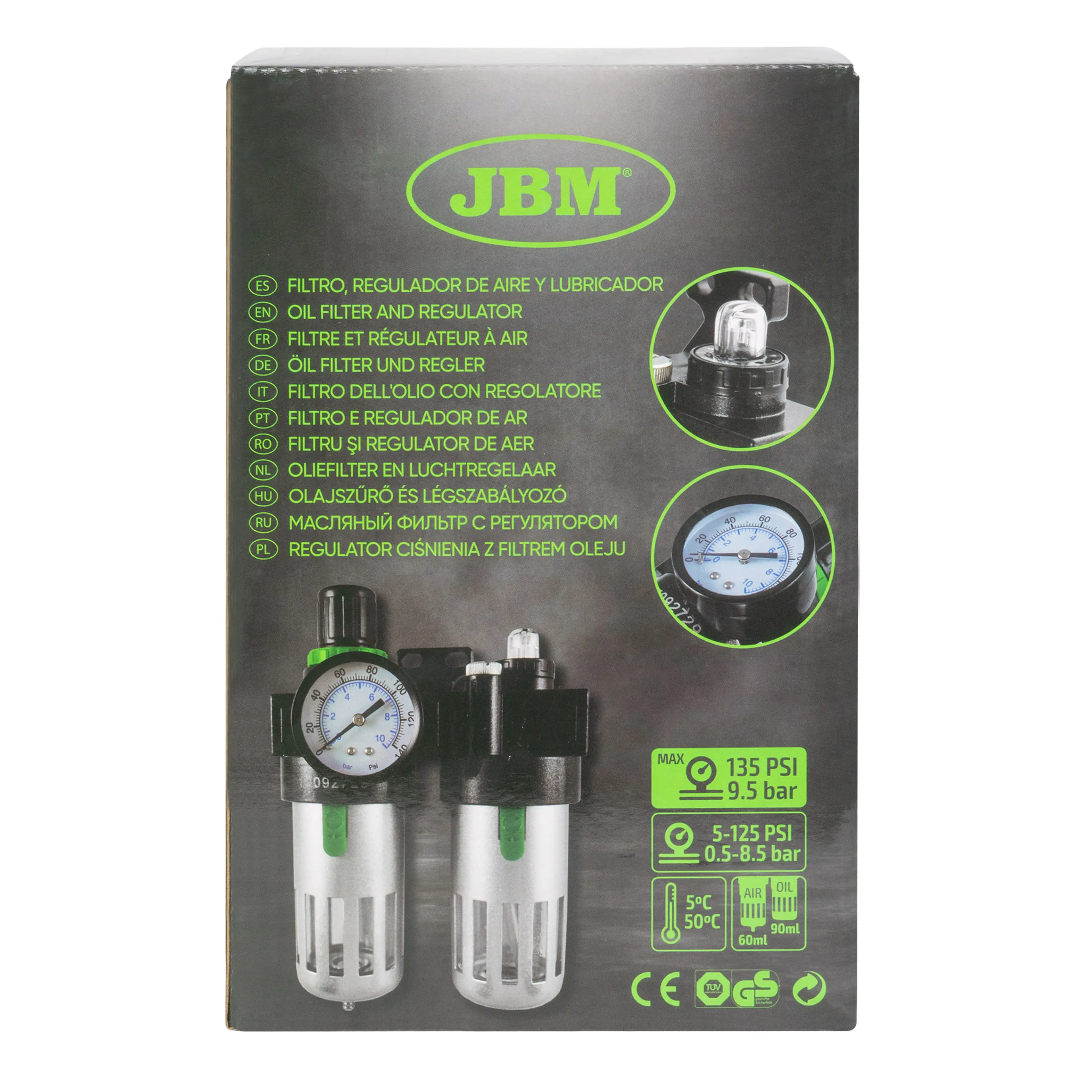 JBM FILTRO, REGULADOR DE AIRE Y LUBRICADOR 3/8"