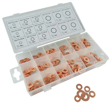 JBM ESTUCHE DE ARANDELAS DE COBRE PARA INYECTOR 150PCS